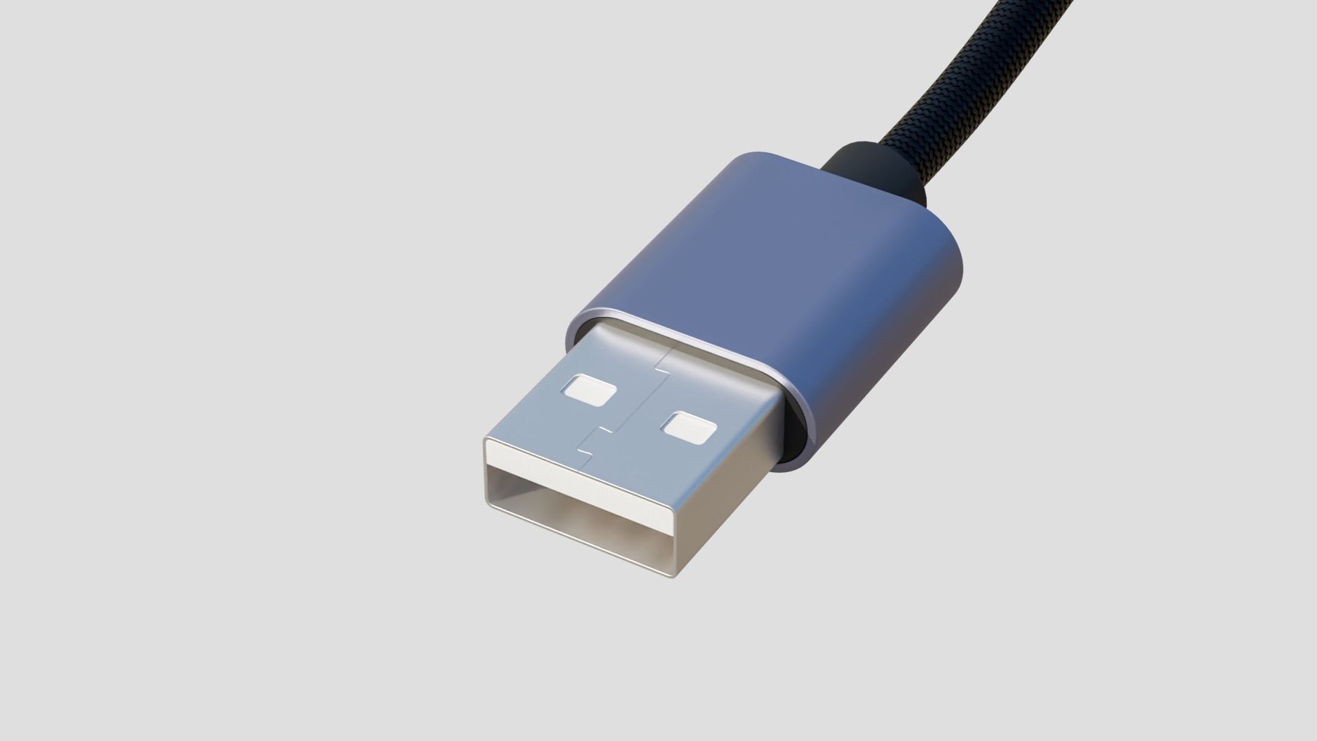 USB Type A to Type C 3D model_2
