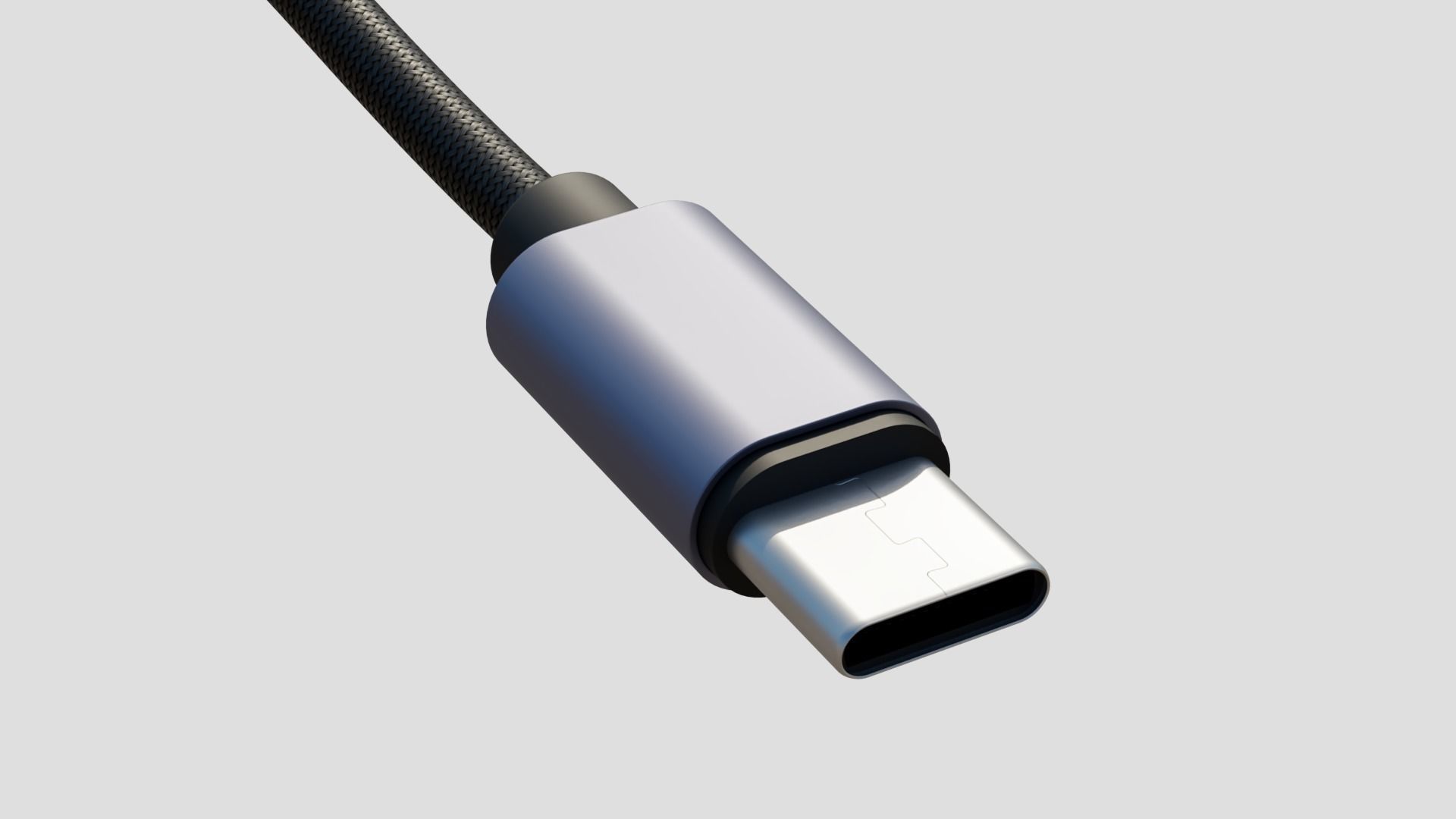 USB Type A to Type C 3D model_4