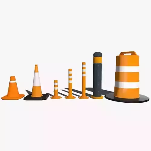 Road Traffic Cones Low-poly 