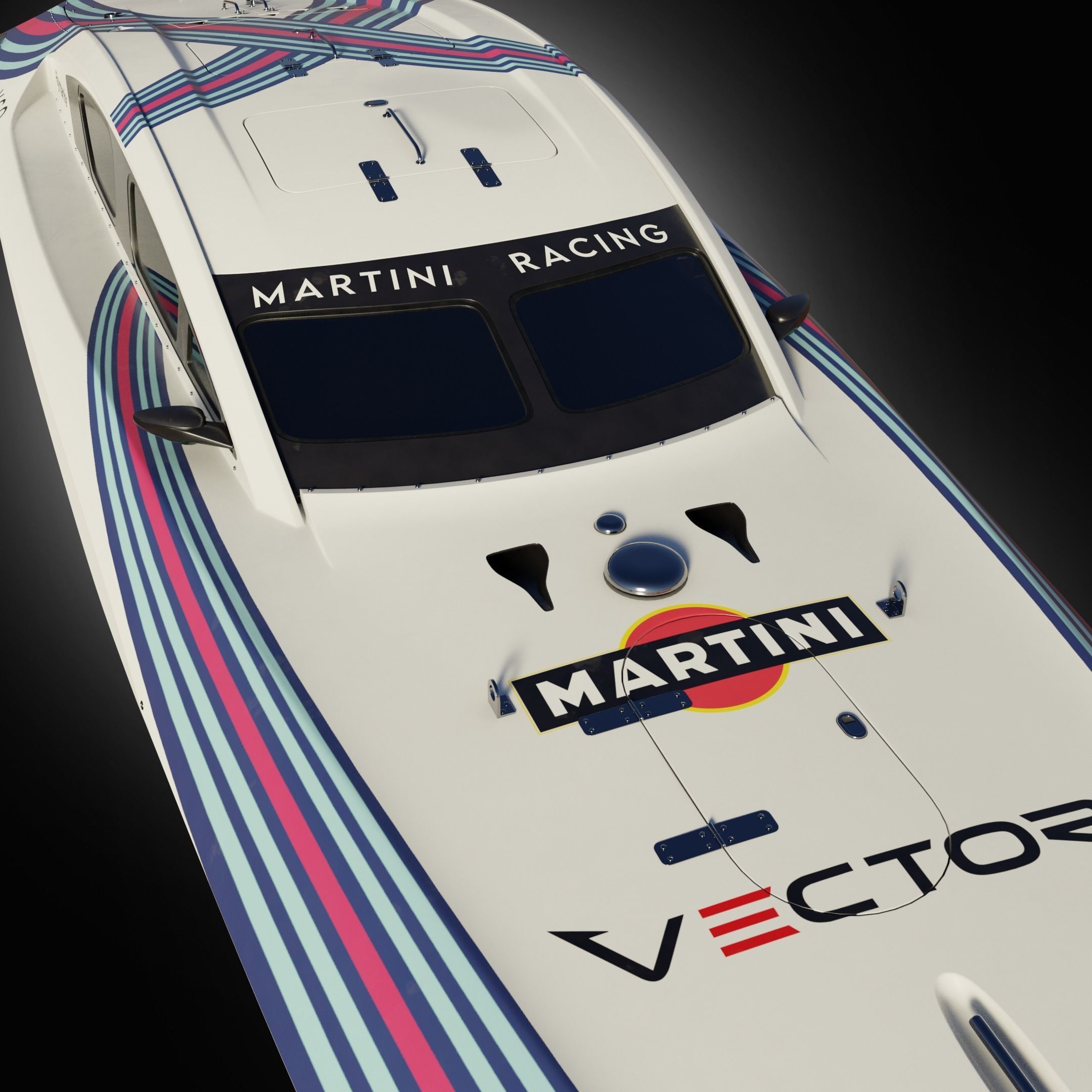 High Quality Vector V40R Martini Racing offshore powerboat 3D model_7