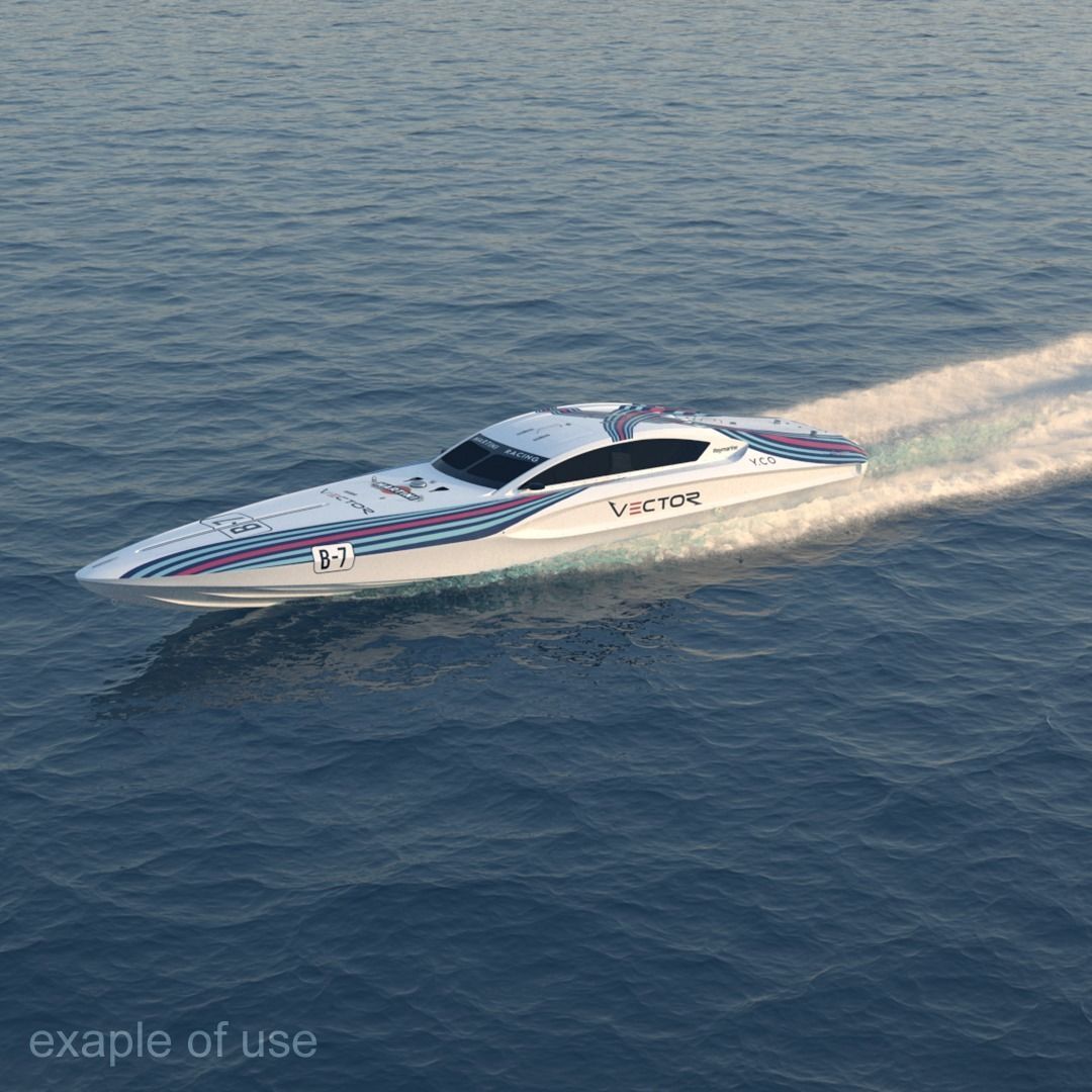 High Quality Vector V40R Martini Racing offshore powerboat 3D model_10