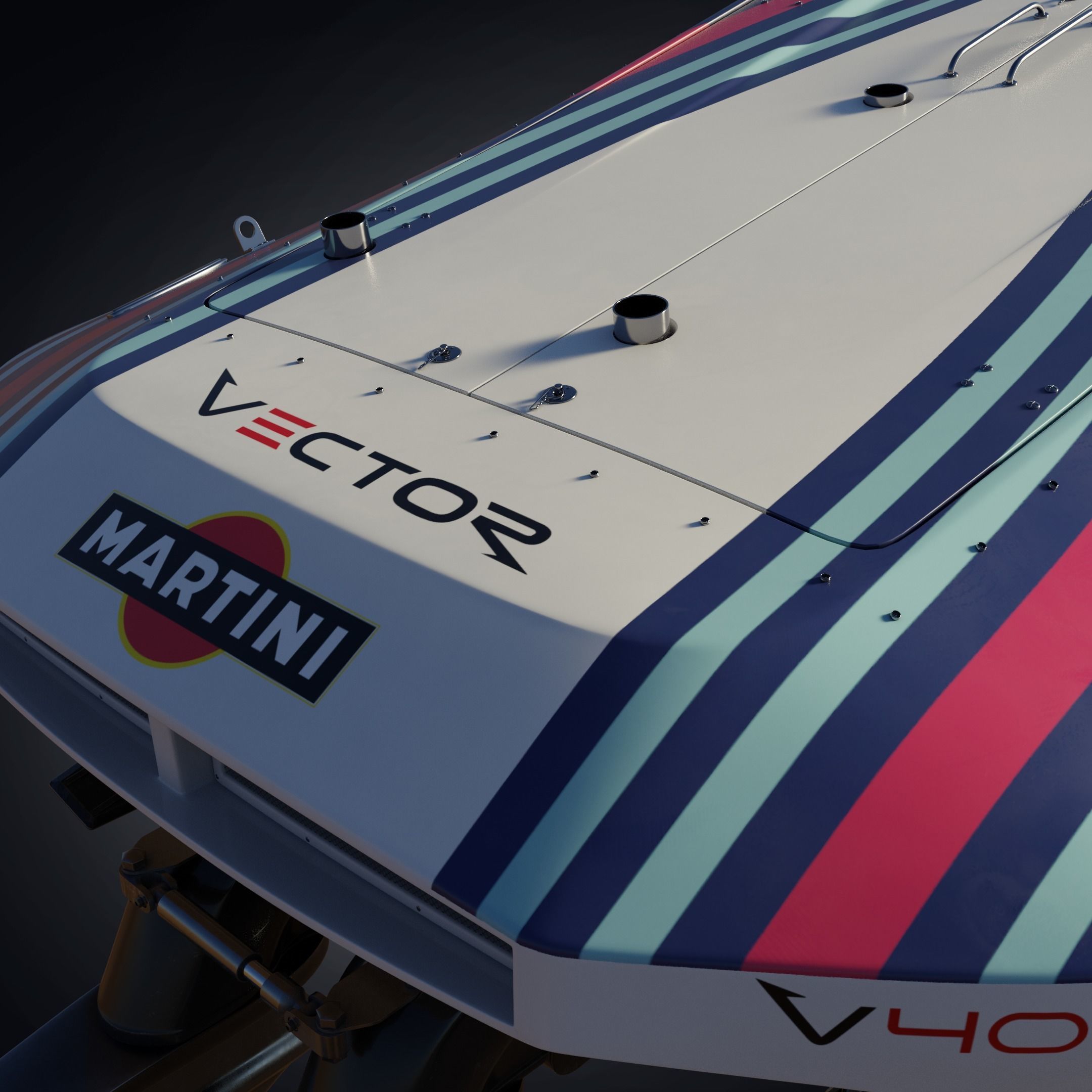 High Quality Vector V40R Martini Racing offshore powerboat 3D model_8