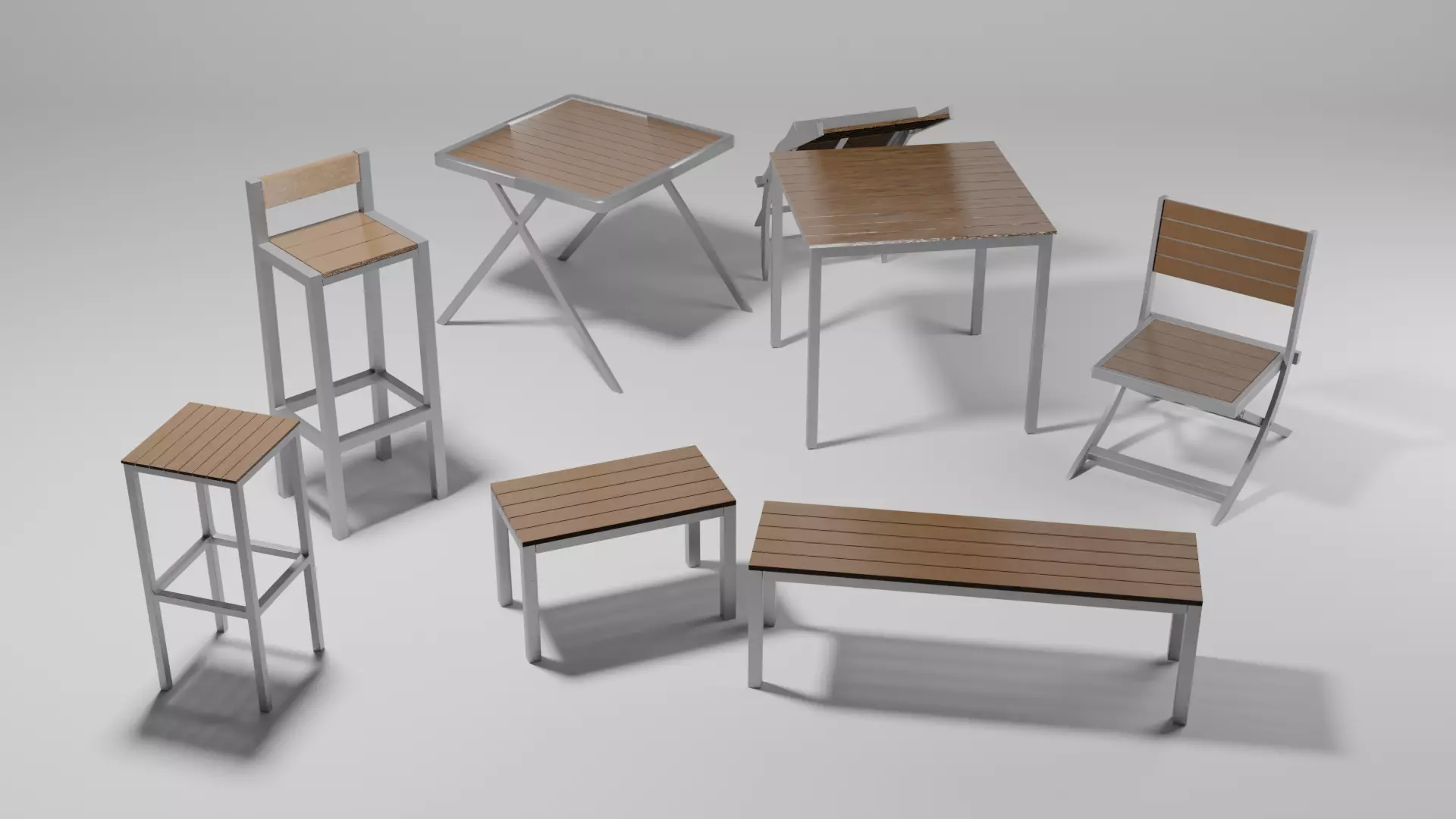 Exterior Aluminum Furniture Free 3D model