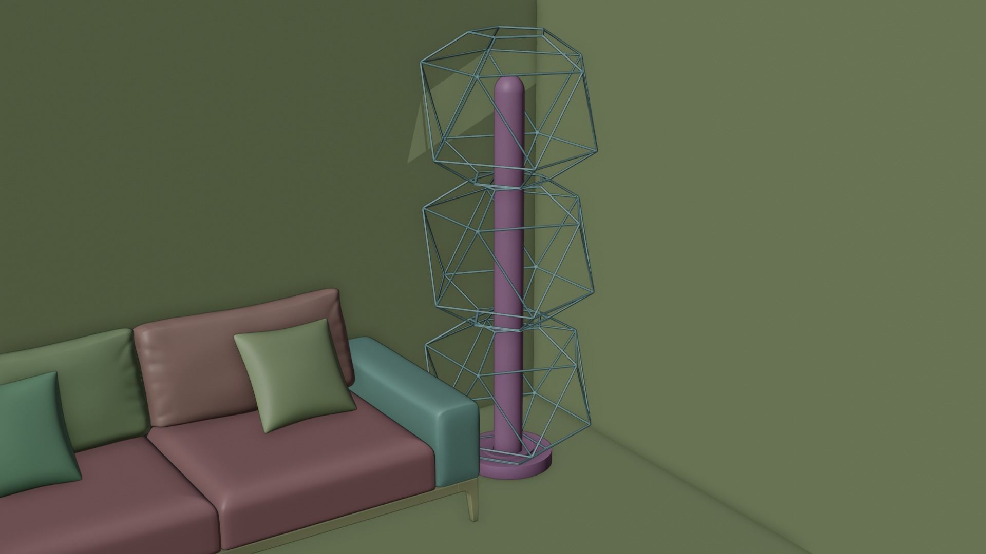 living lamp Low-poly 3D model_1