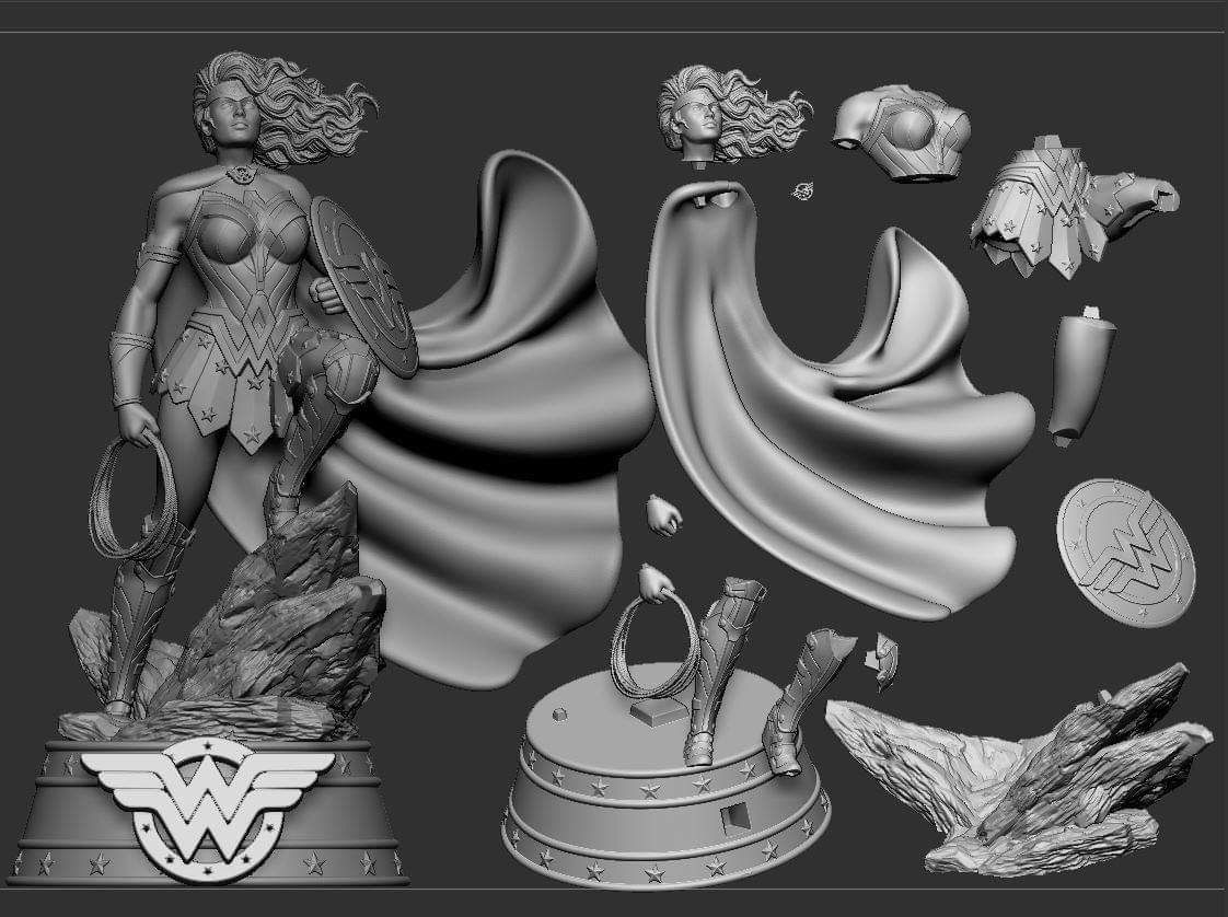 Wonder Woman Classic DC Comics Justice League 3d print model 3D print model_14