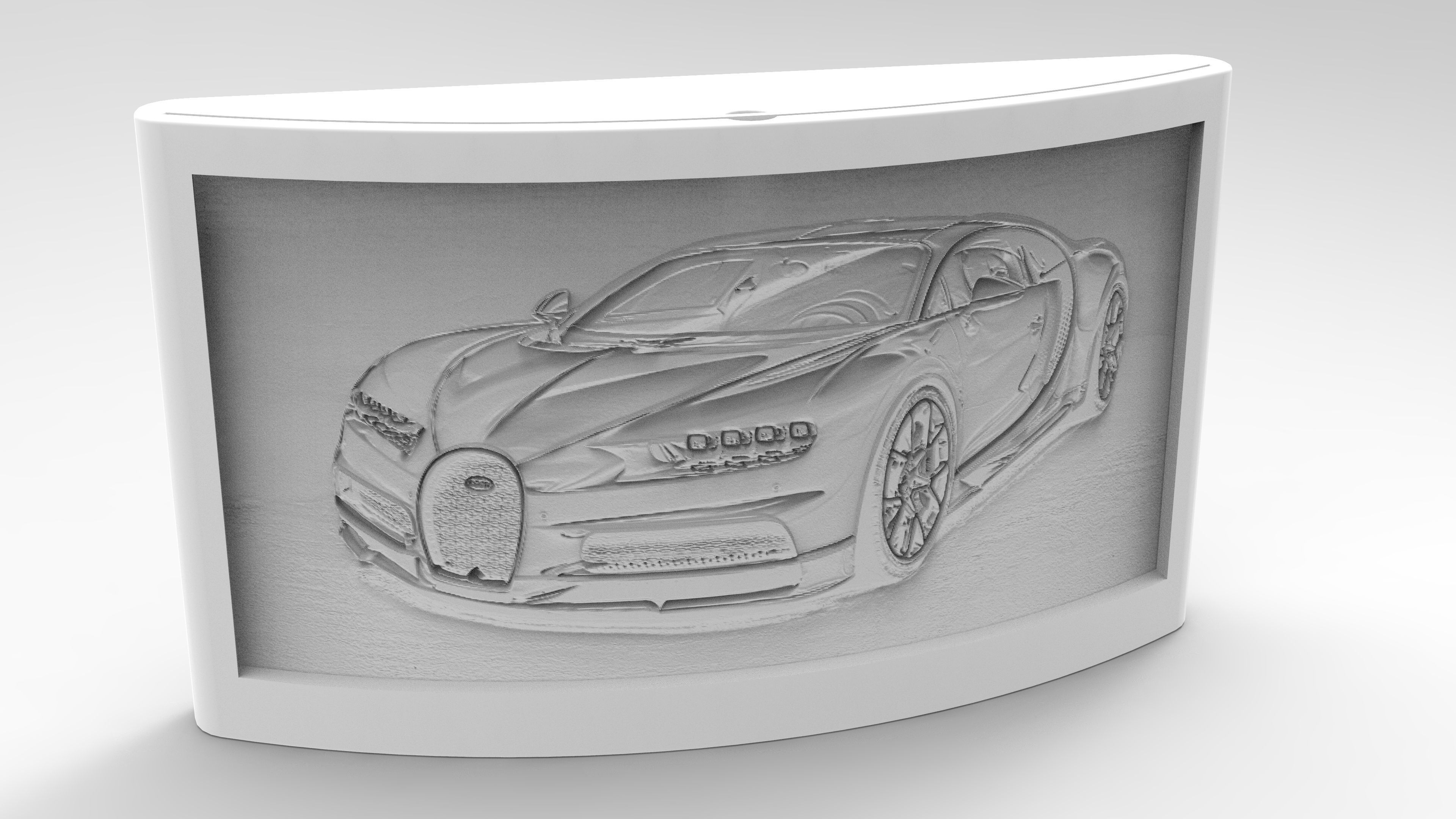 Bugatti-Chiron-Lithophane-Case box 3D print model_19