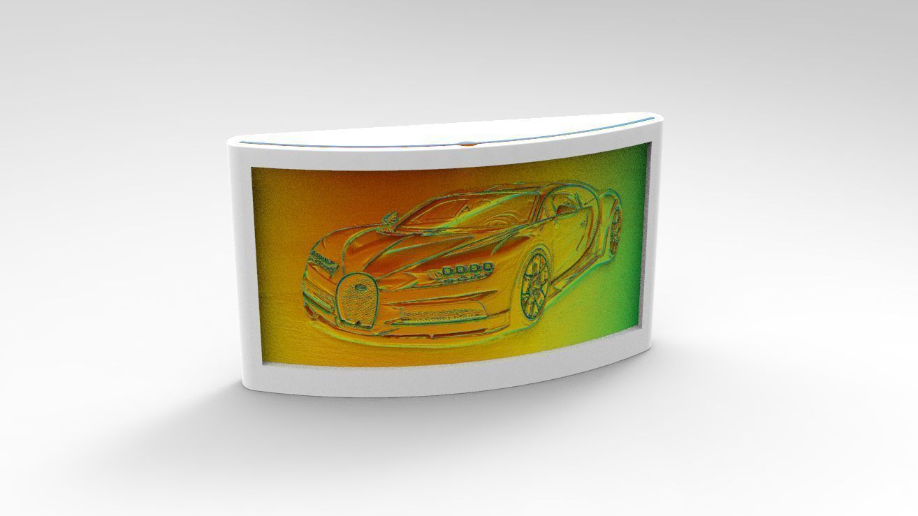 Bugatti-Chiron-Lithophane-Case box 3D print model_10