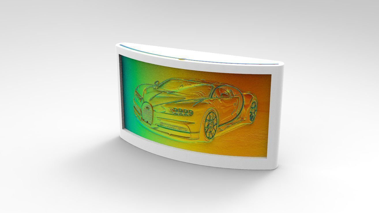 Bugatti-Chiron-Lithophane-Case box 3D print model_12