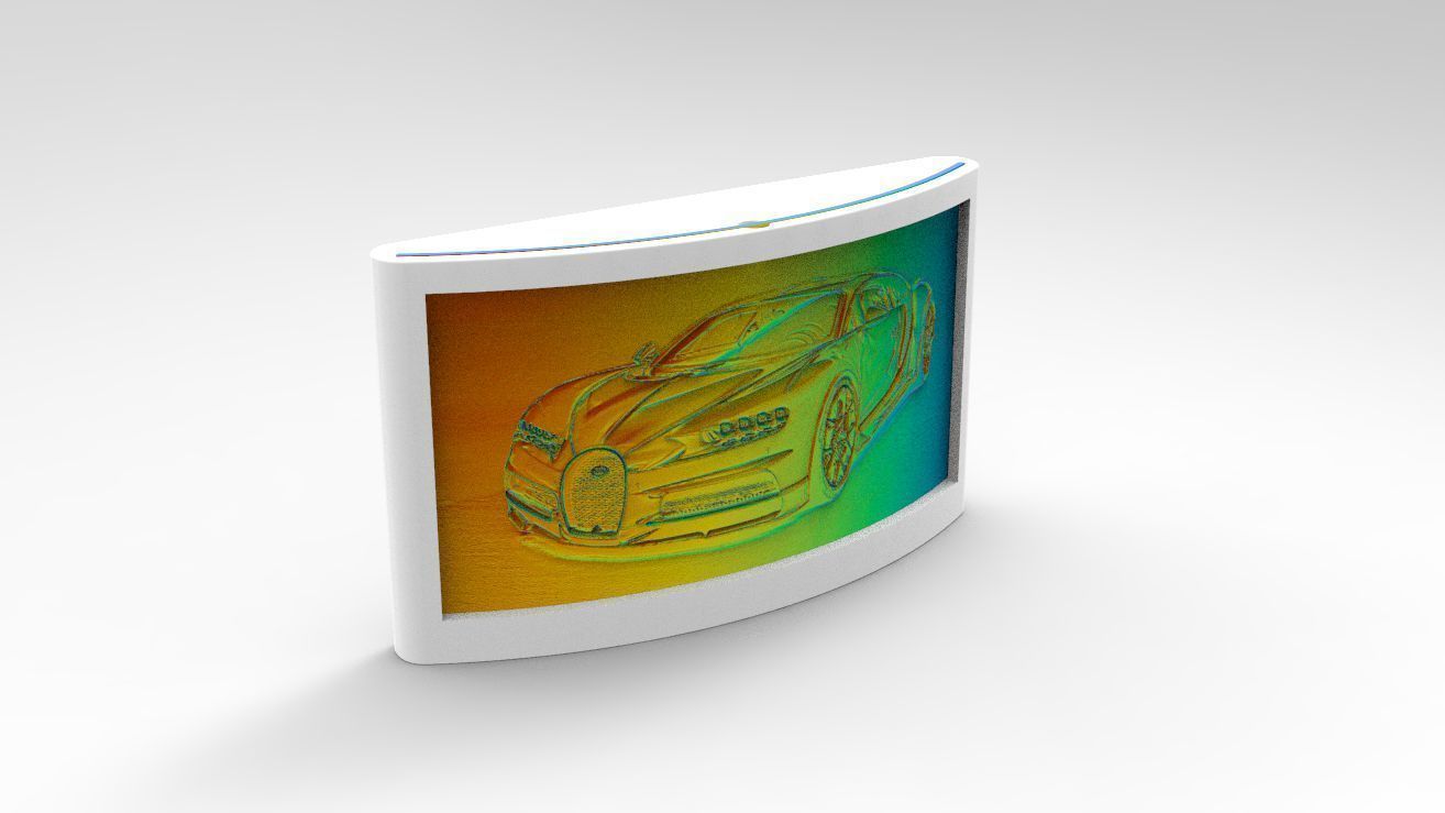 Bugatti-Chiron-Lithophane-Case box 3D print model_9