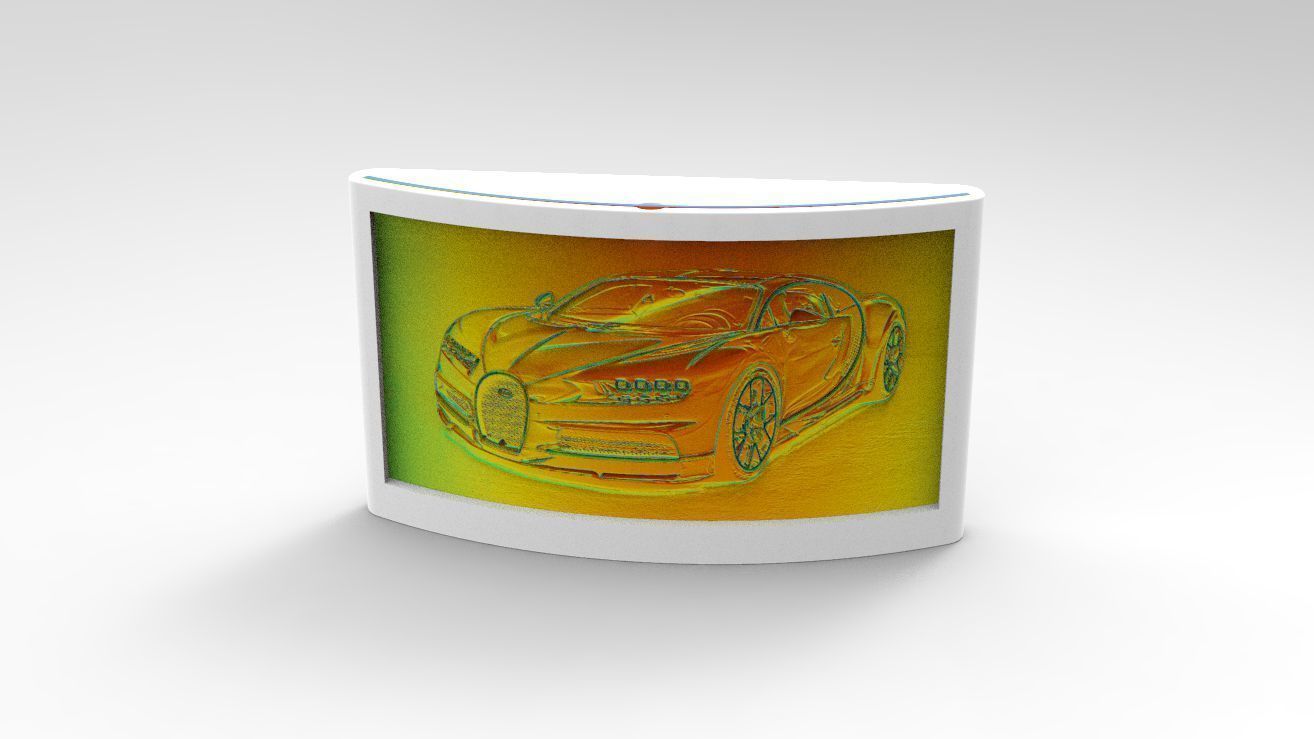 Bugatti-Chiron-Lithophane-Case box 3D print model_11
