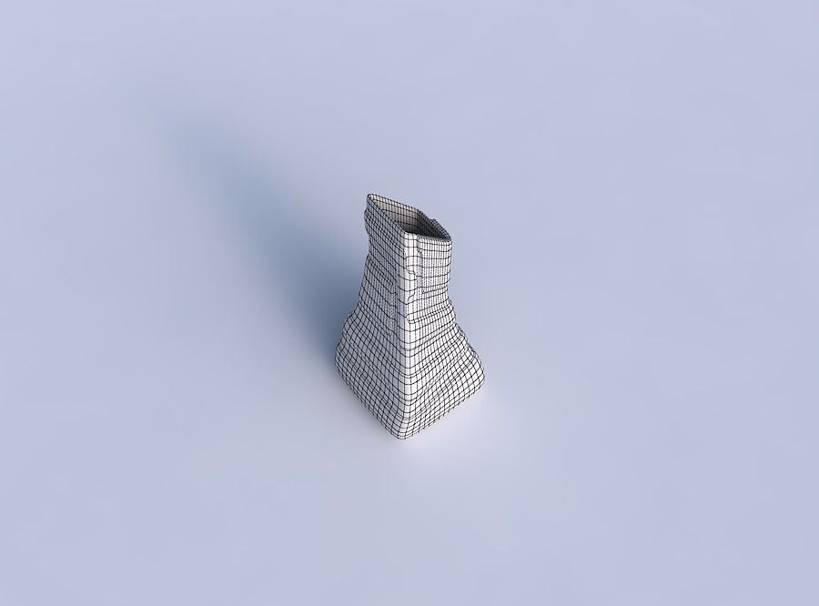 Vase squeezed and bent rectangle with smooth ribbons 3D print model_6