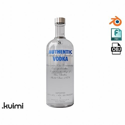 Vodka Bottle 003 Low-poly 3D model