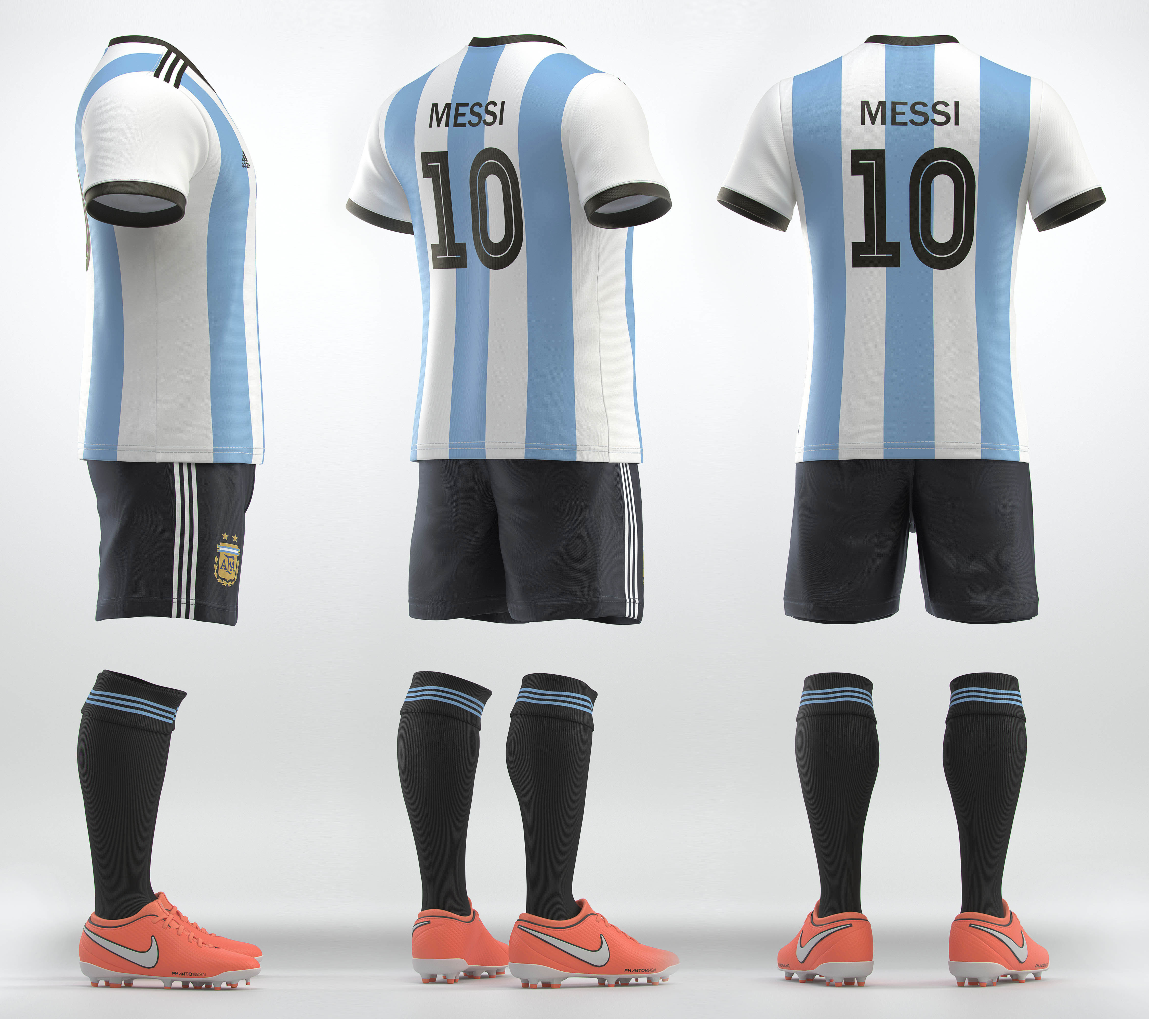 Soccer team uniform  3D model_1