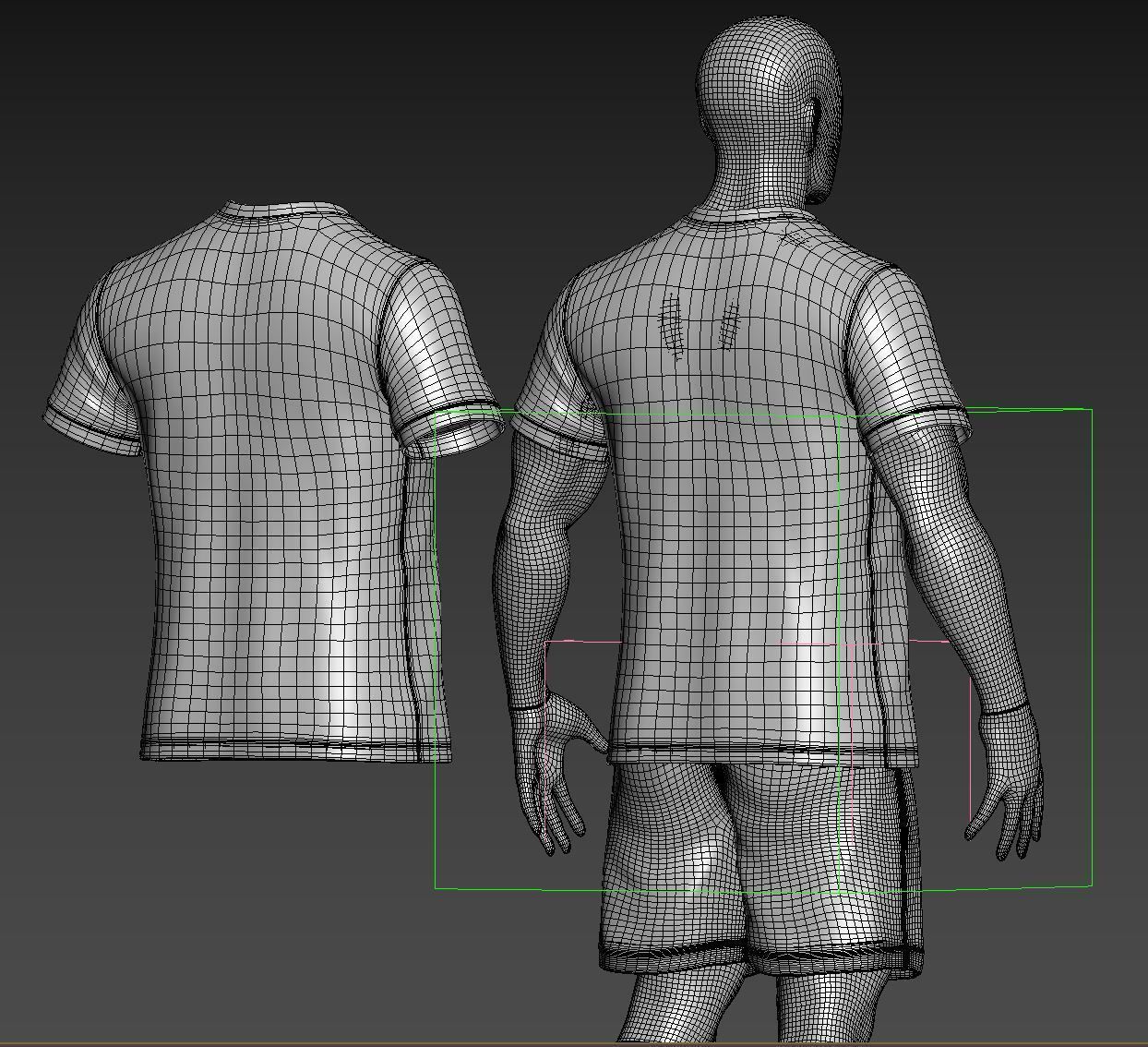 Soccer team uniform  3D model_13