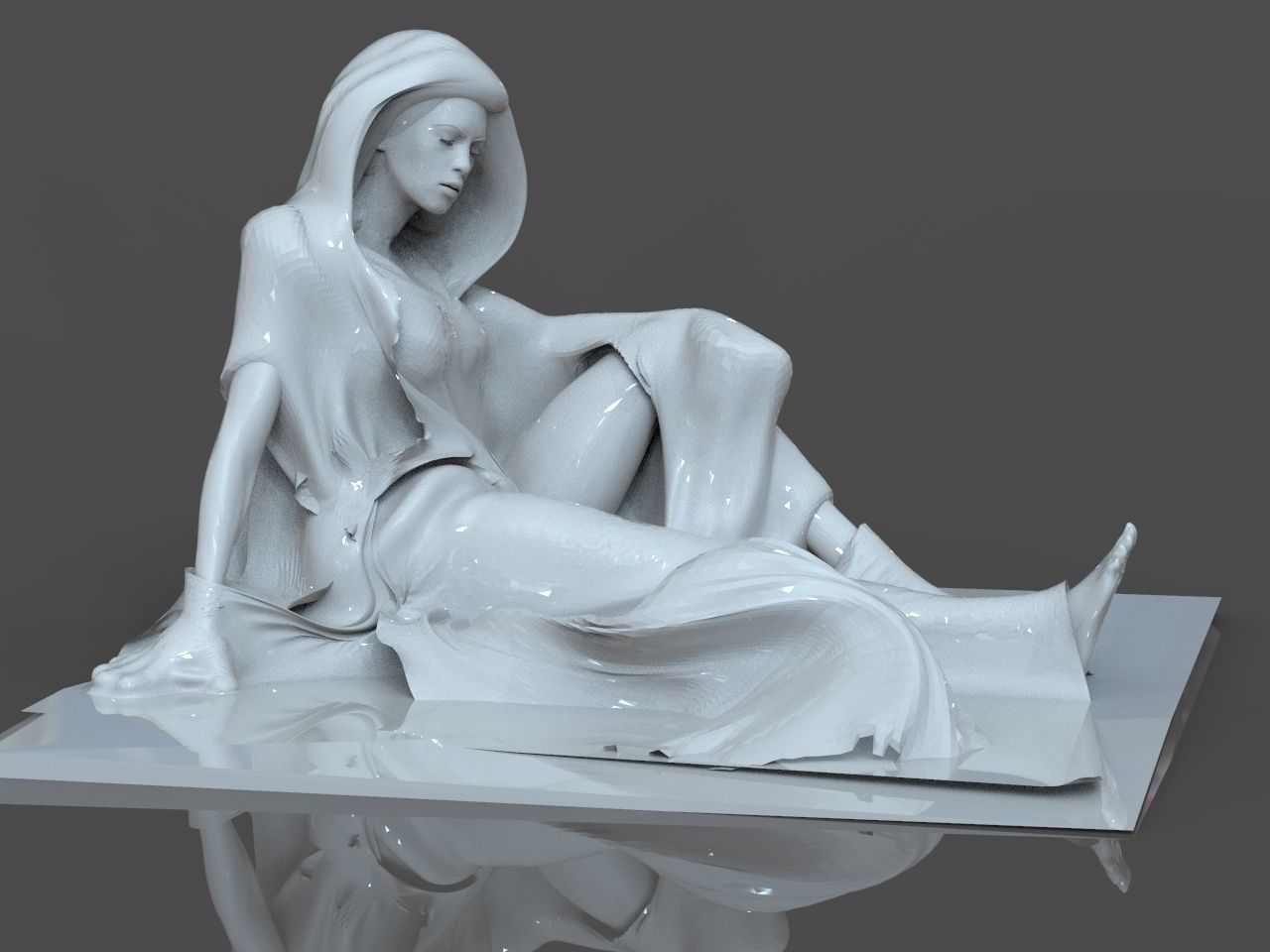 Trapped Woman Sculpture 3D print model_3