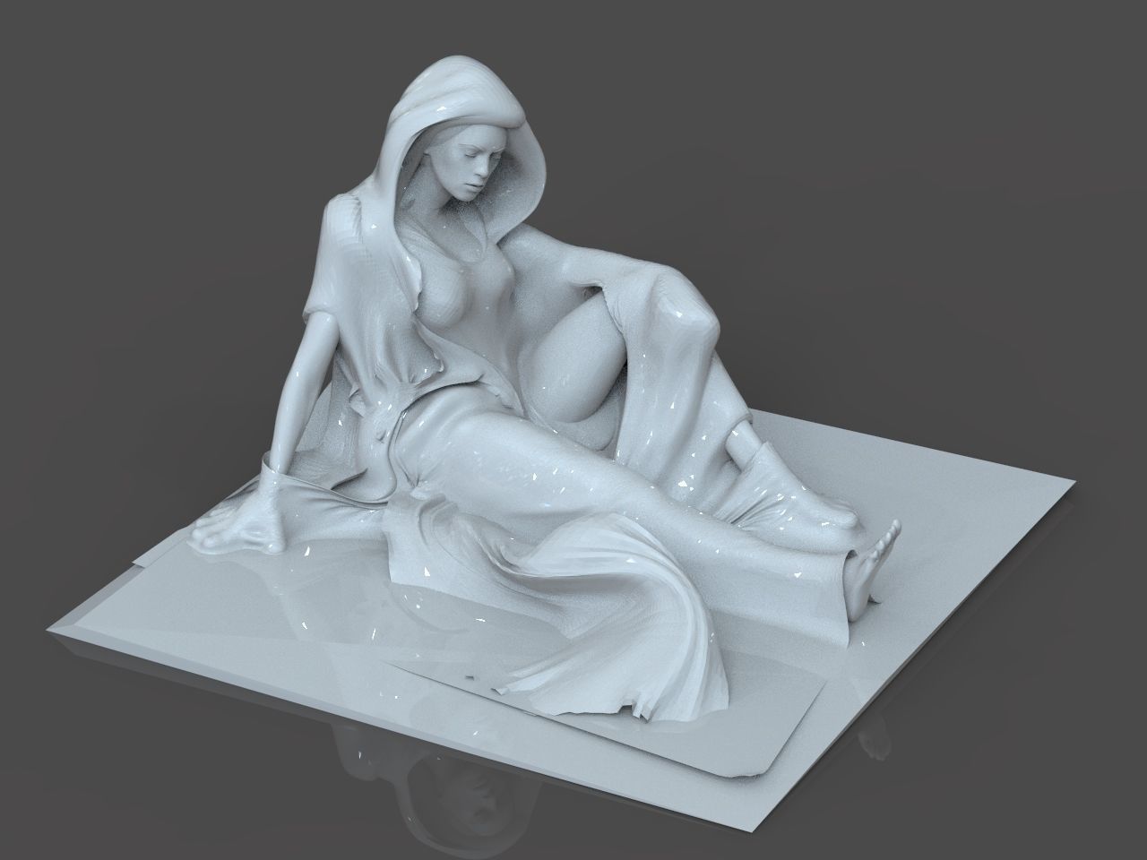 Trapped Woman Sculpture 3D print model_2