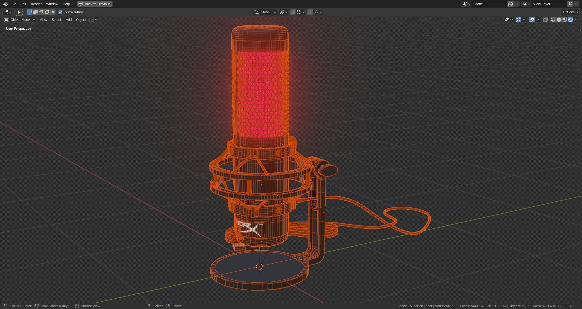 Condenser Microphone HyperX Quadcast 3D model_20