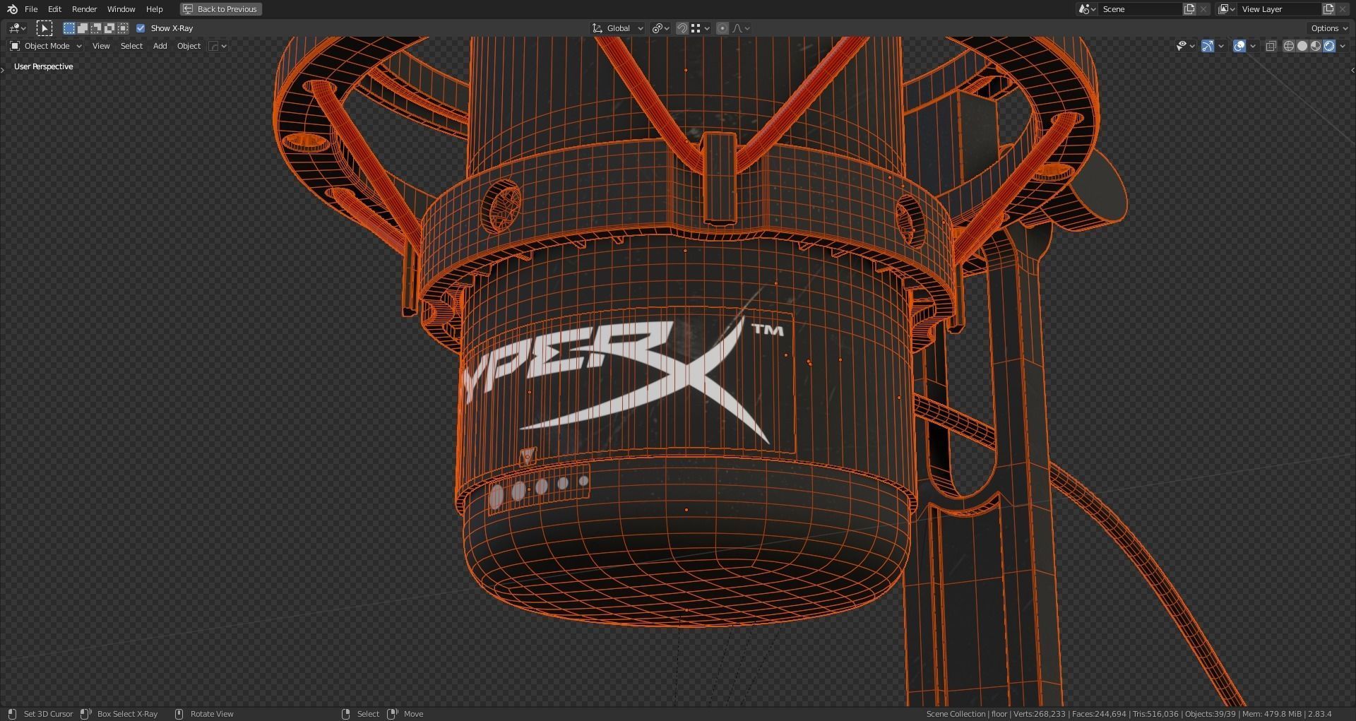 Condenser Microphone HyperX Quadcast 3D model_26