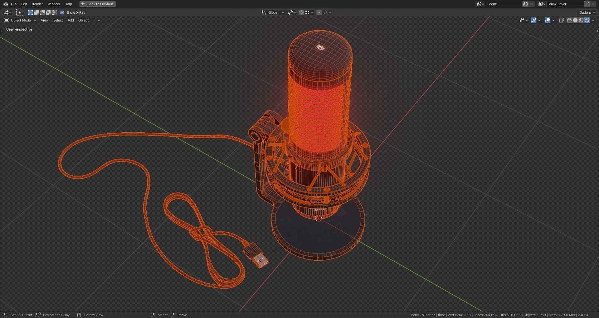 Condenser Microphone HyperX Quadcast 3D model_19