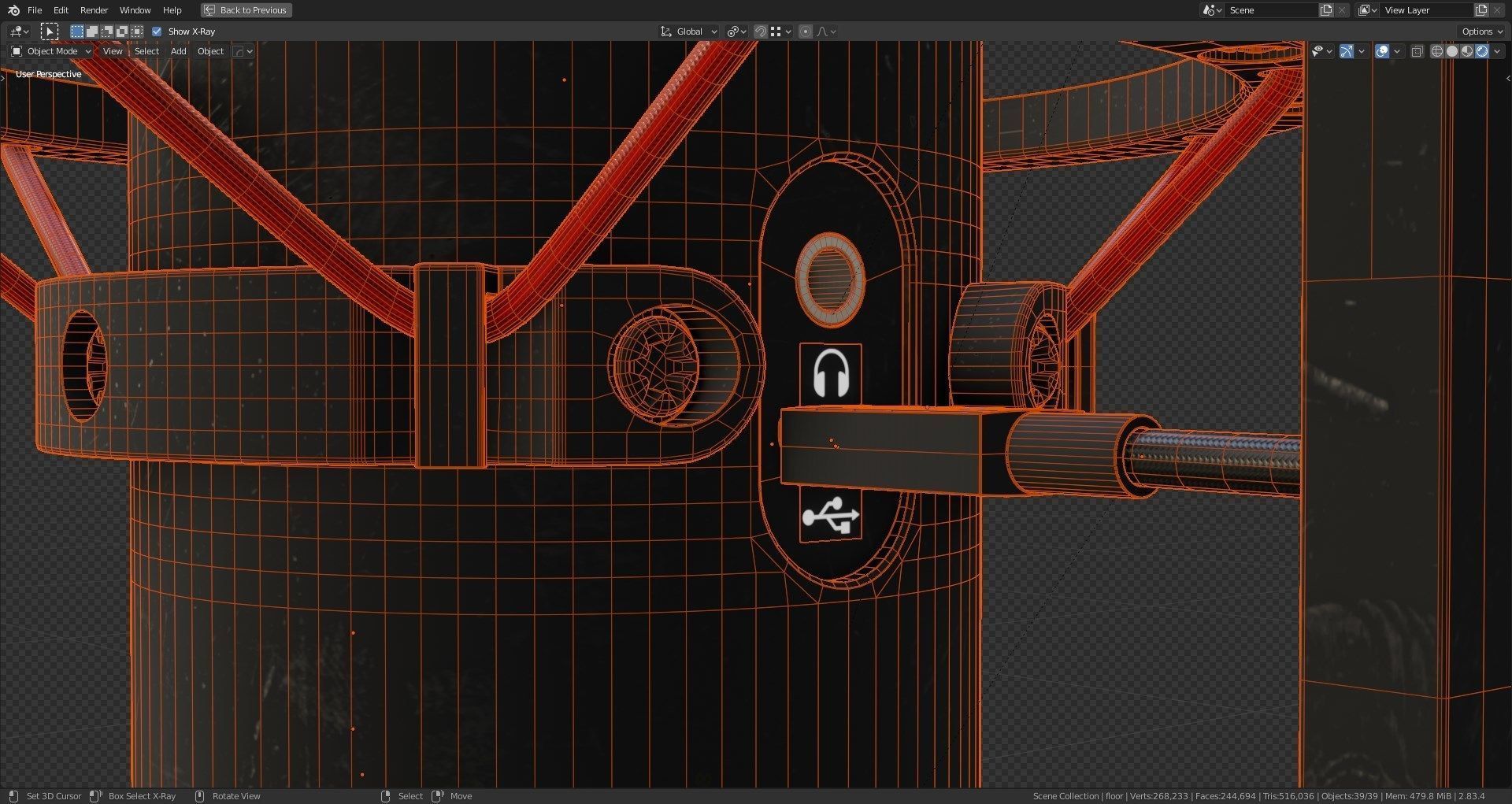 Condenser Microphone HyperX Quadcast 3D model_24