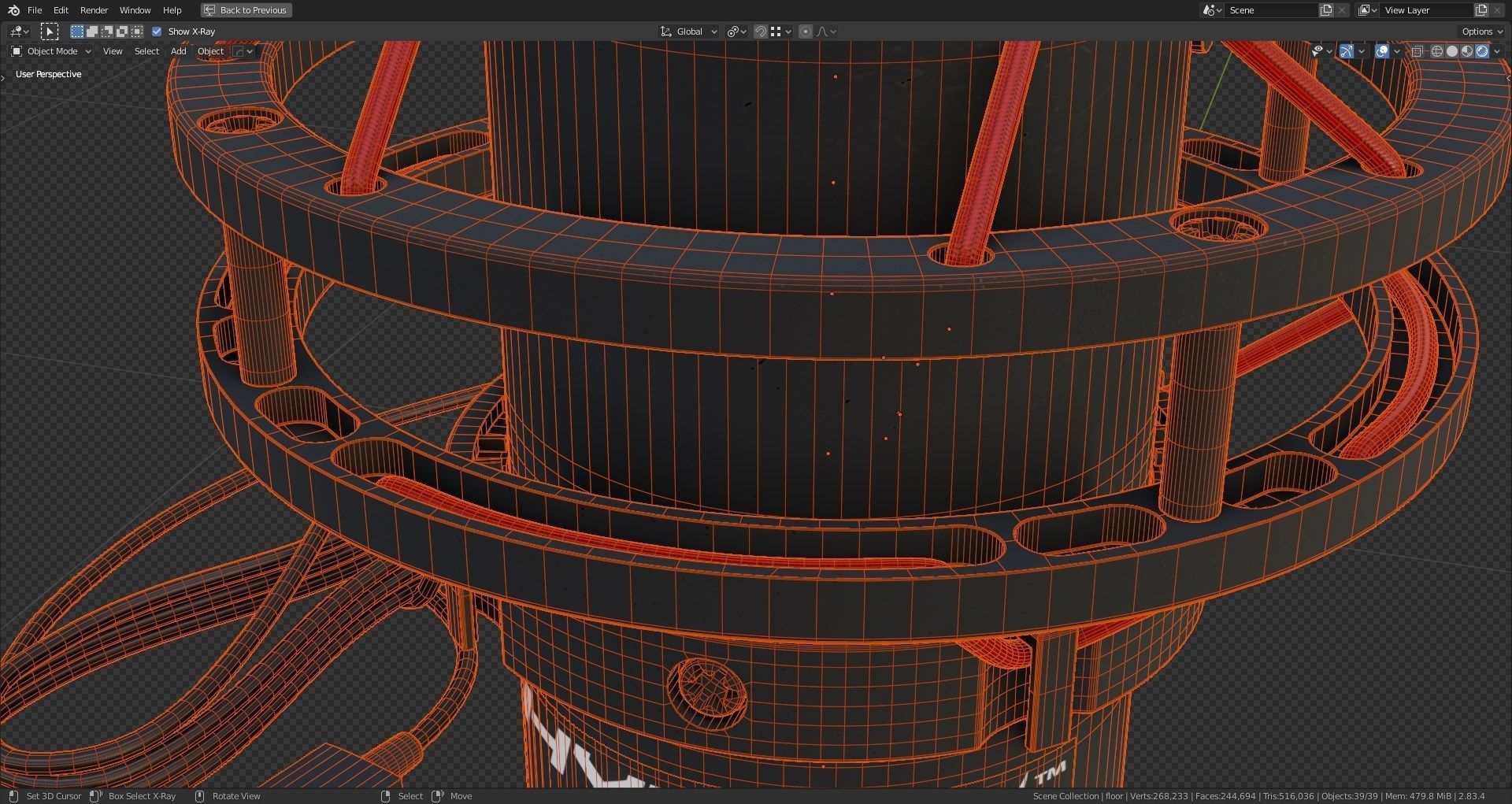 Condenser Microphone HyperX Quadcast 3D model_25