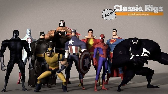 Classic Superhero Pack 3D model