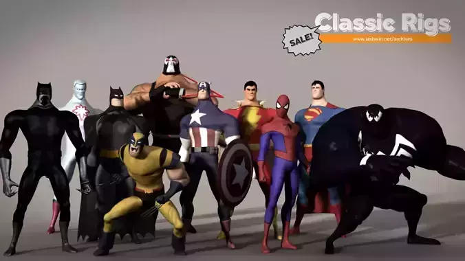 Classic Superhero Pack 3D model