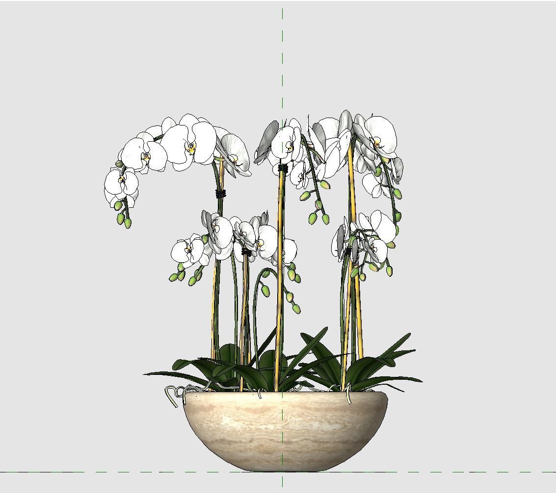 Revit Family plant - Three sizes- High quality 3D model 3D model_11