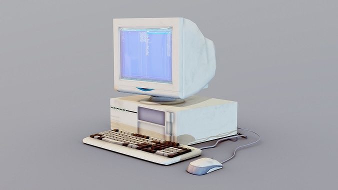Old Computer Low-poly 3D model