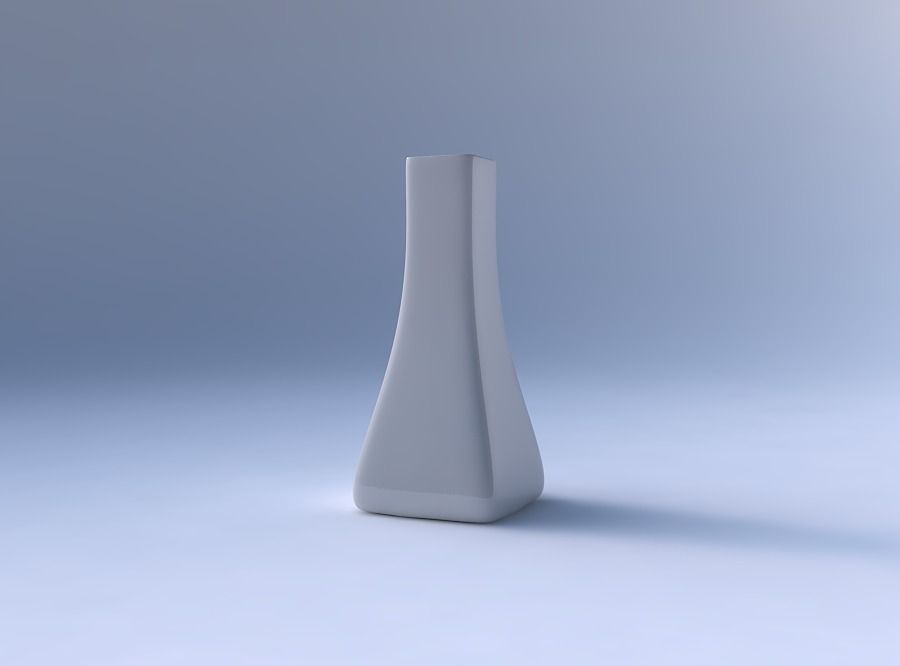 Vase squeezed rectangle smooth 3D print model_4