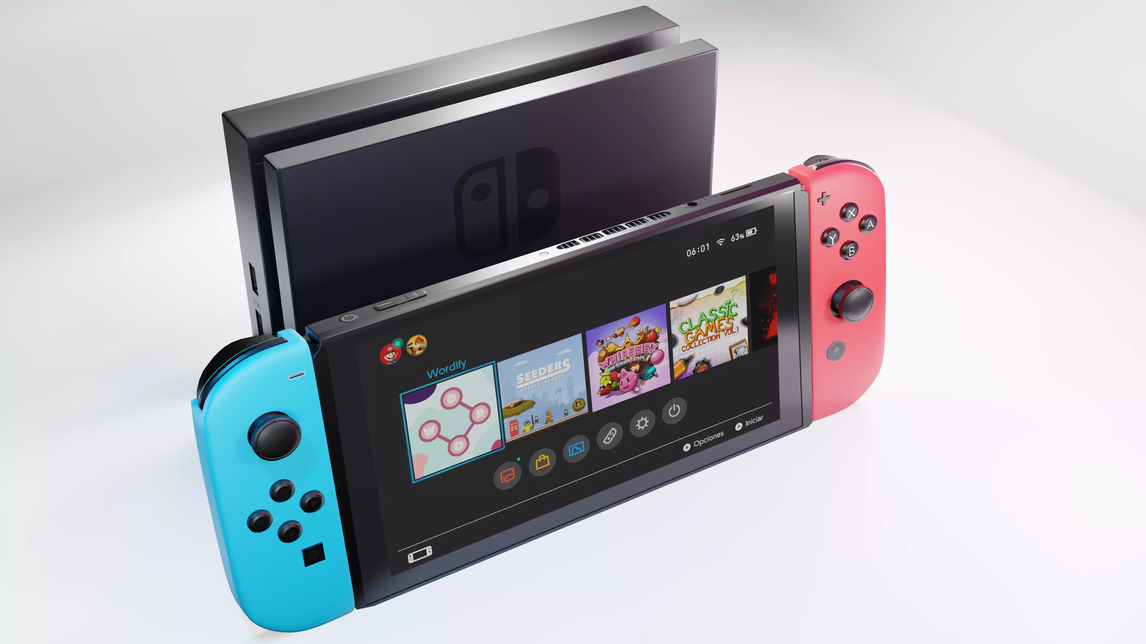 Nintendo Switch Low Poly High Detailed Free low-poly 3D model