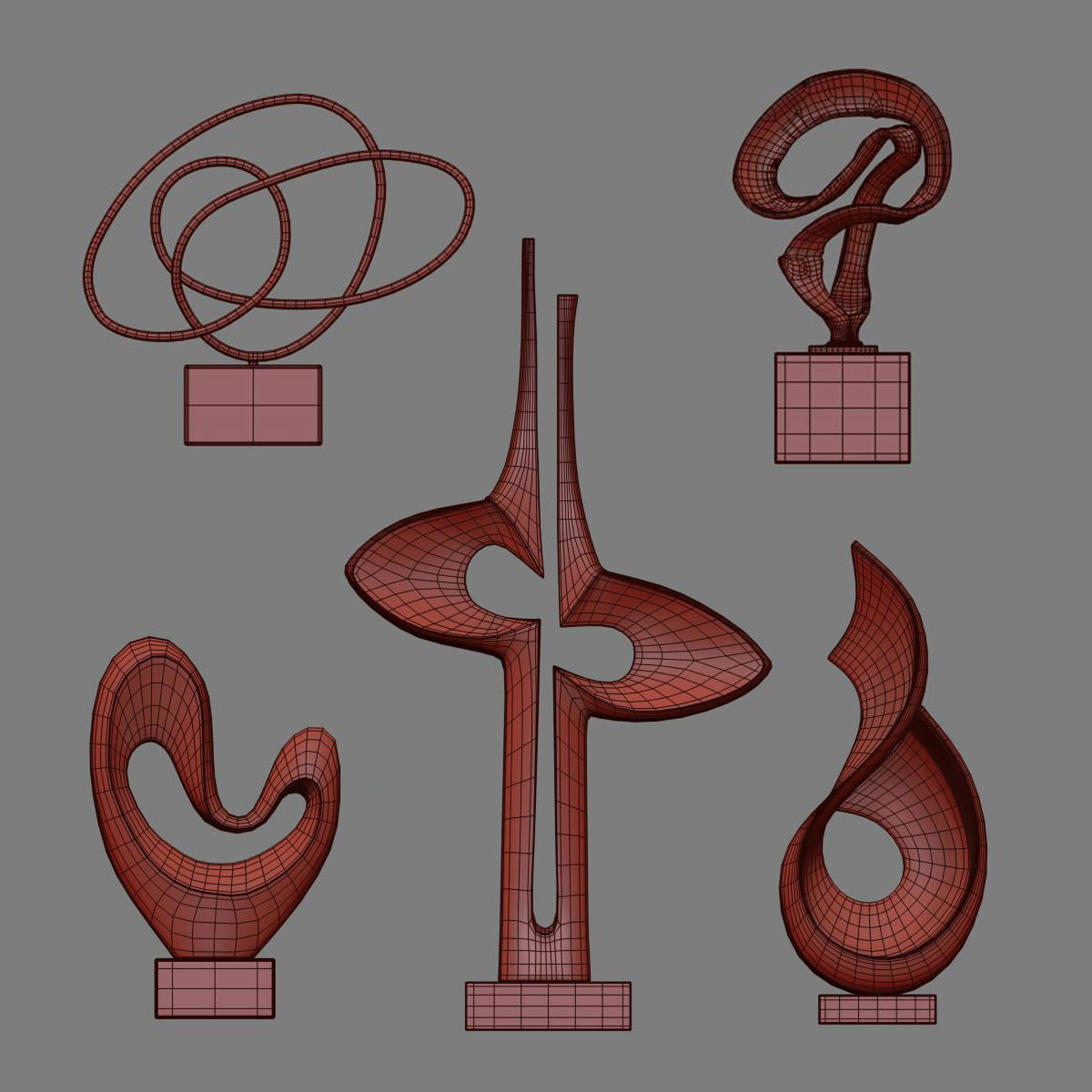 Abstract Sculptures 01 3D model_6