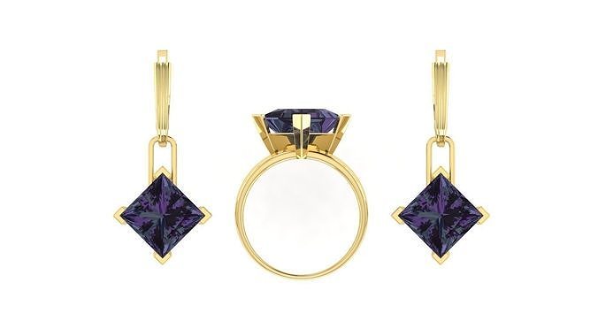 Ring boutique Rhombus  set 3D print model
