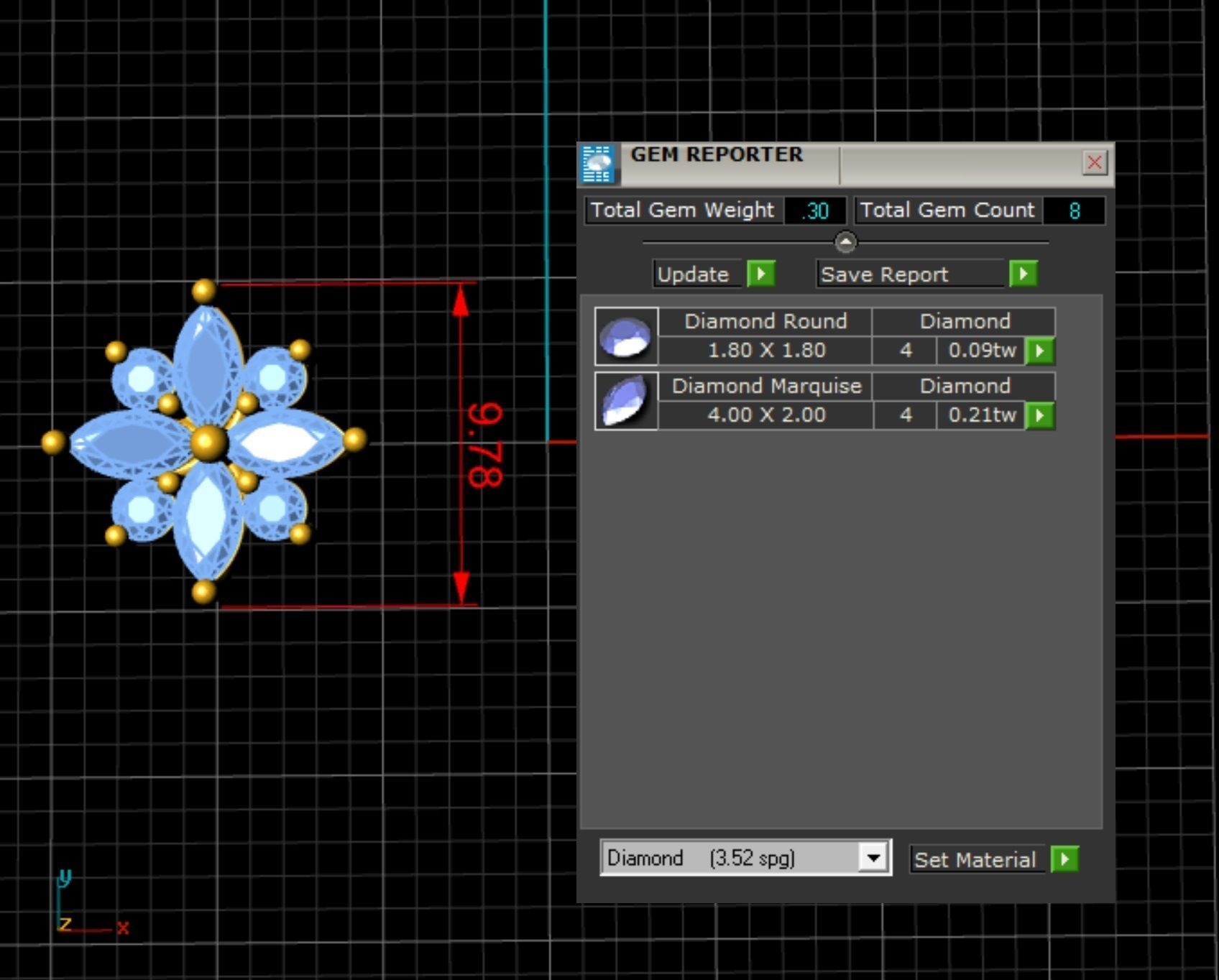 Pusets with diamonds  3D print model_5