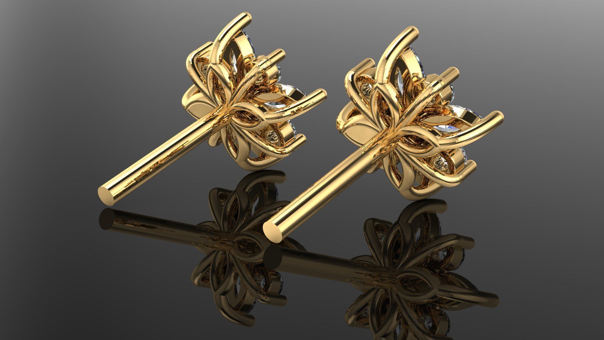 Pusets with diamonds  3D print model_3