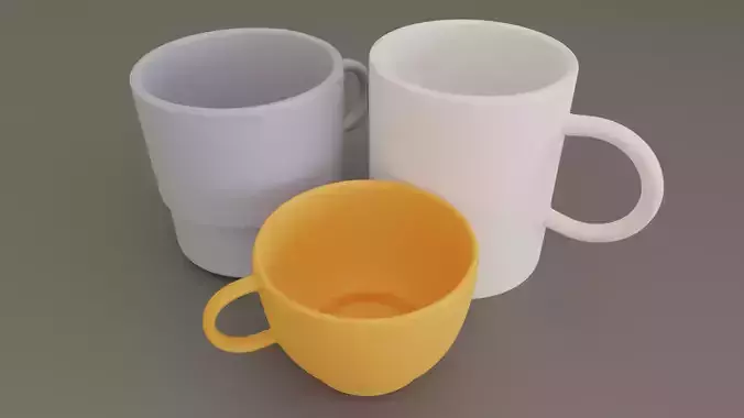3 Simple Cups Free 3D model