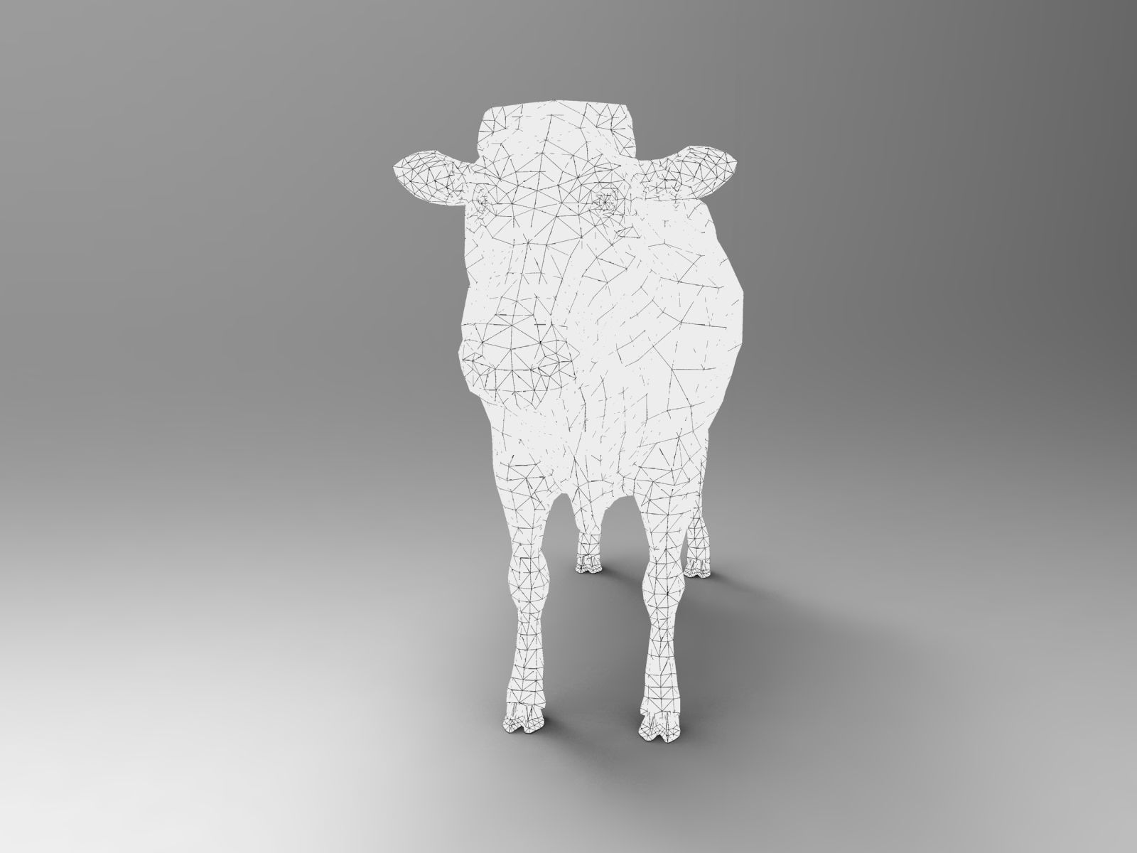 Black White Cow  Low-poly 3D model_22