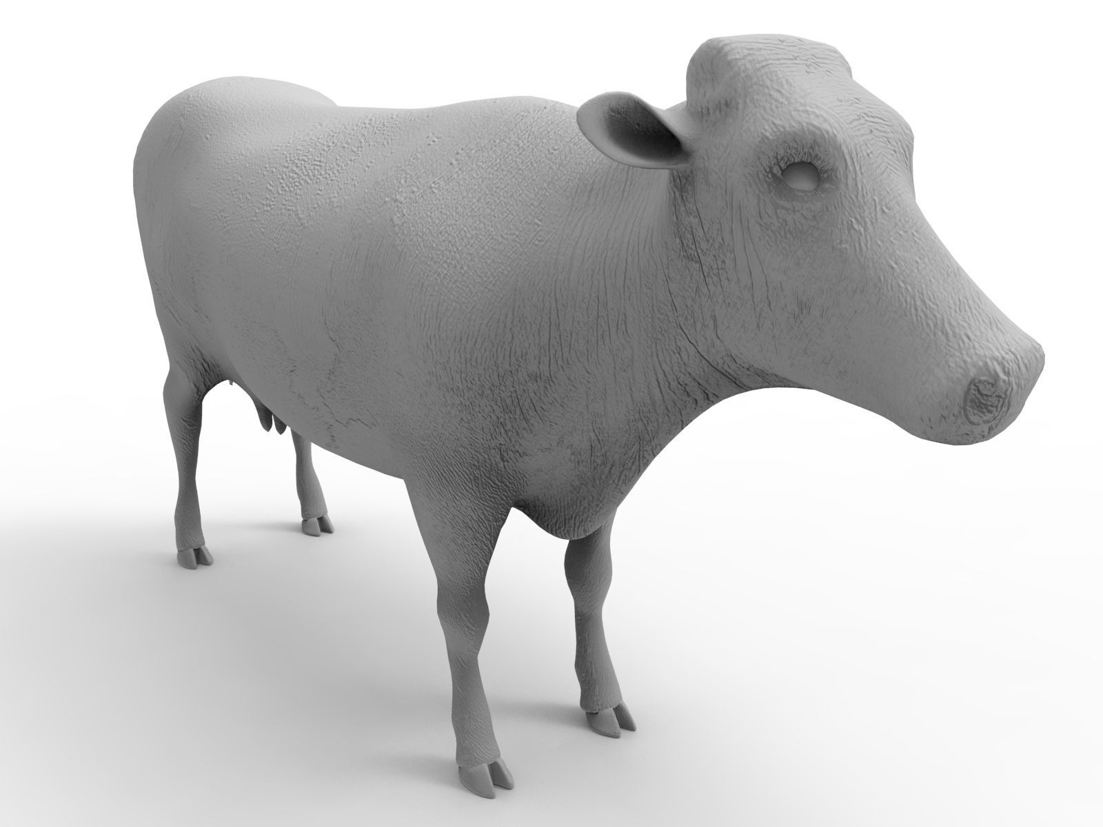 Black White Cow  Low-poly 3D model_16