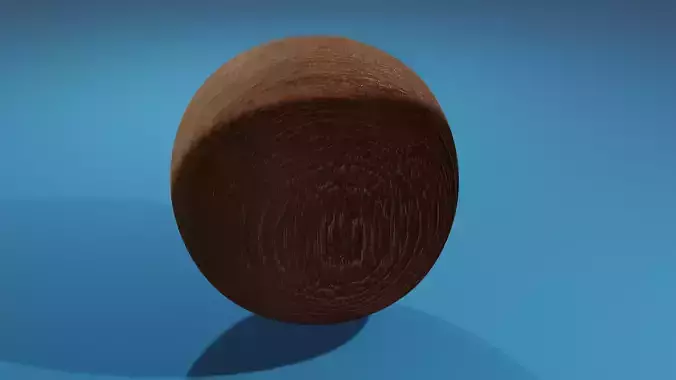 Low poly Woodn PBR wooden ball
