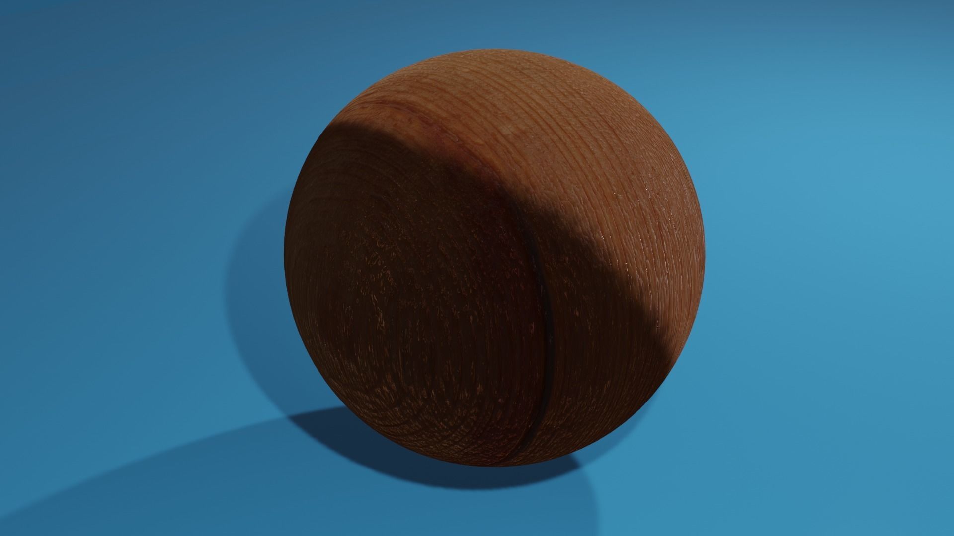 Low poly Woodn PBR wooden ball Free 3D model_9
