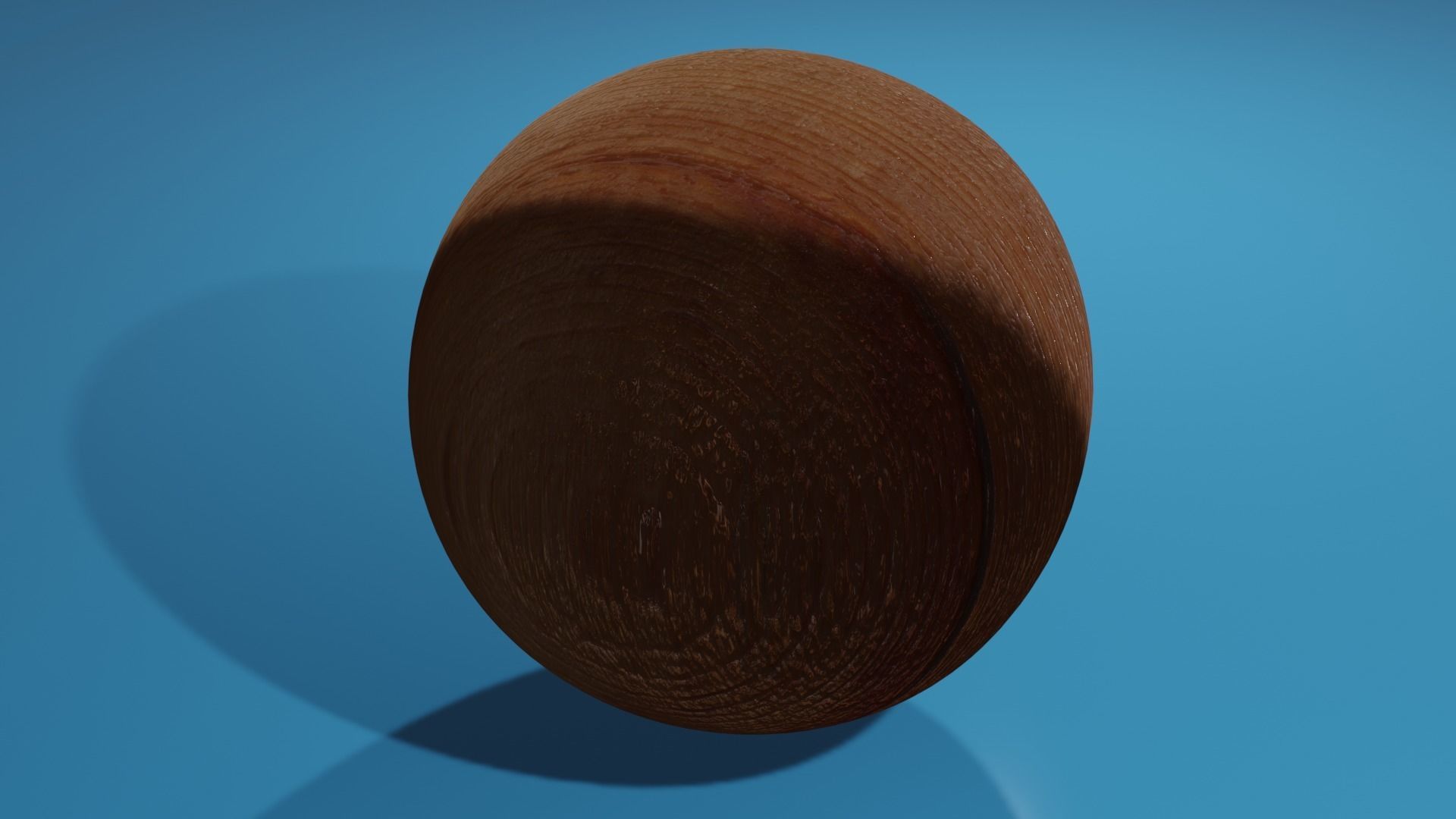 Low poly Woodn PBR wooden ball Free 3D model_7