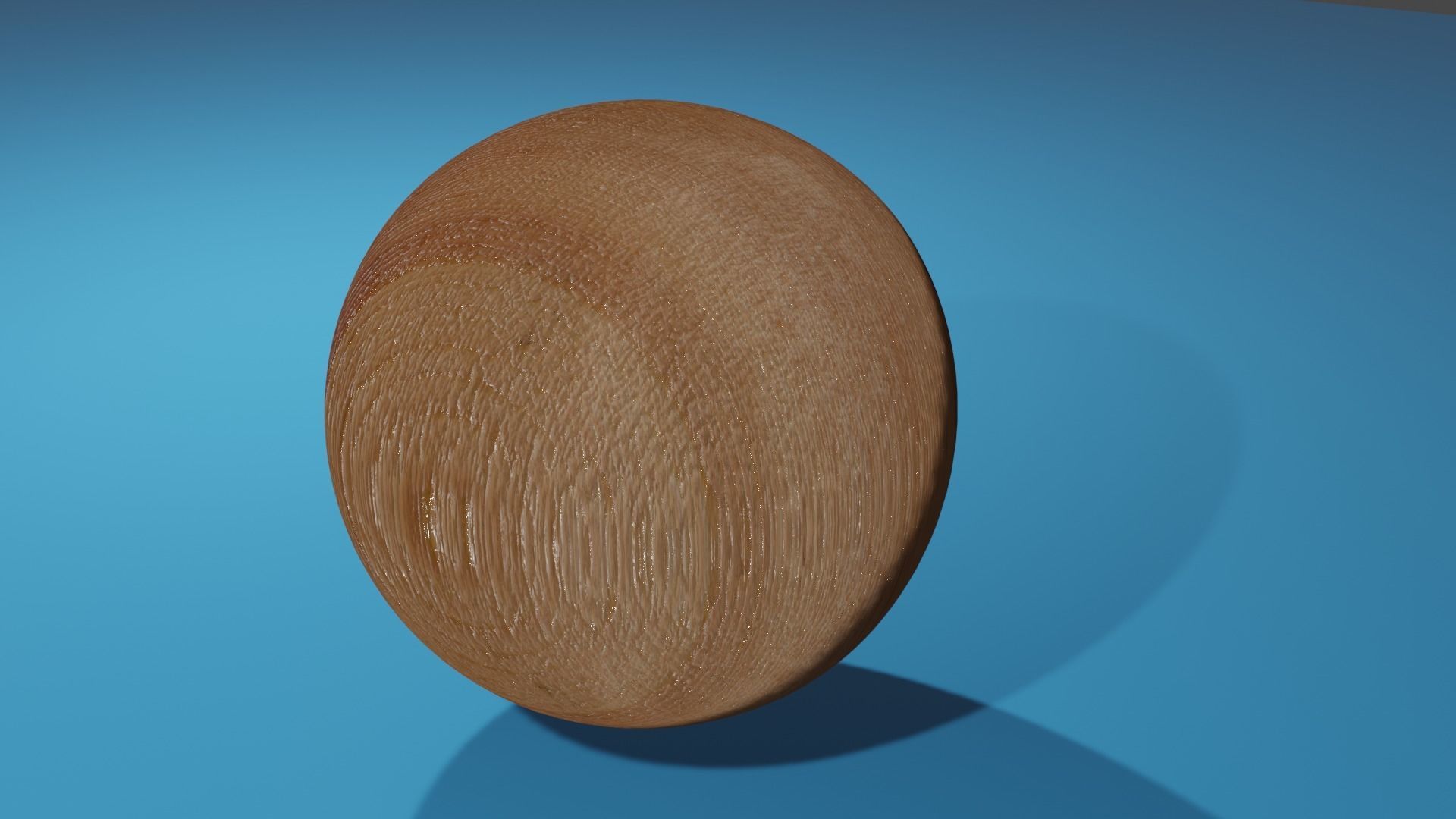 Low poly Woodn PBR wooden ball Free 3D model_3