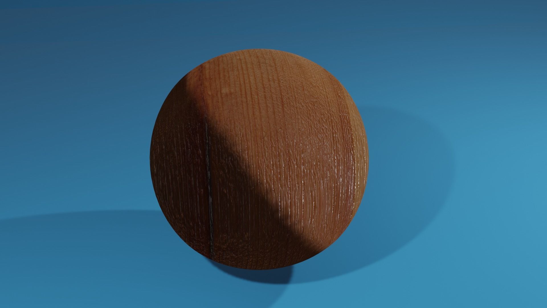 Low poly Woodn PBR wooden ball Free 3D model_1