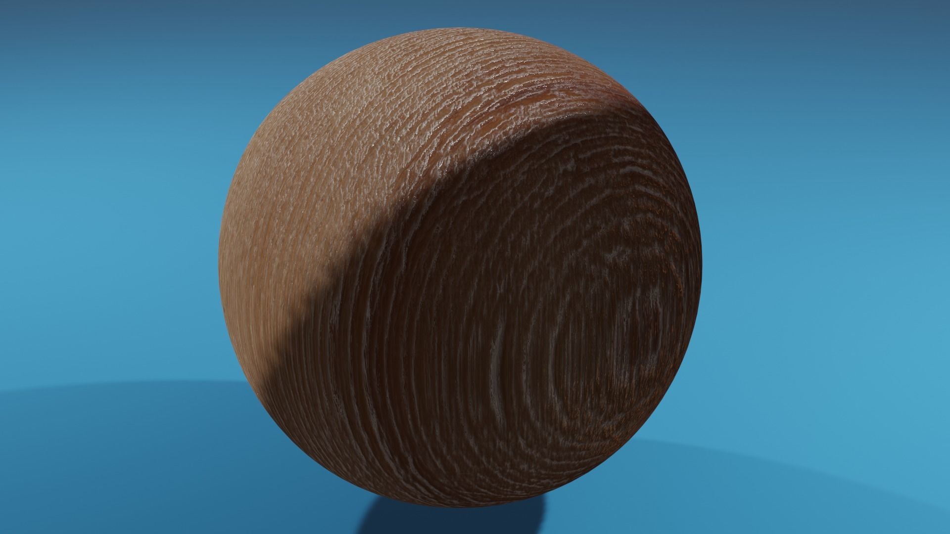 Low poly Woodn PBR wooden ball Free 3D model_4