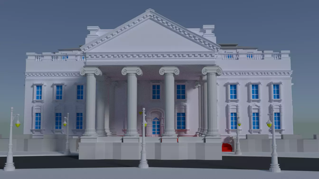 WHITE HOUSE 3D MODEL  Low-poly 3D model_0