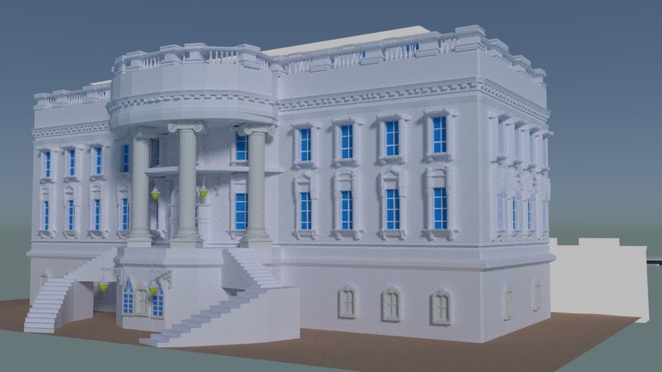WHITE HOUSE 3D MODEL  Low-poly 3D model_1
