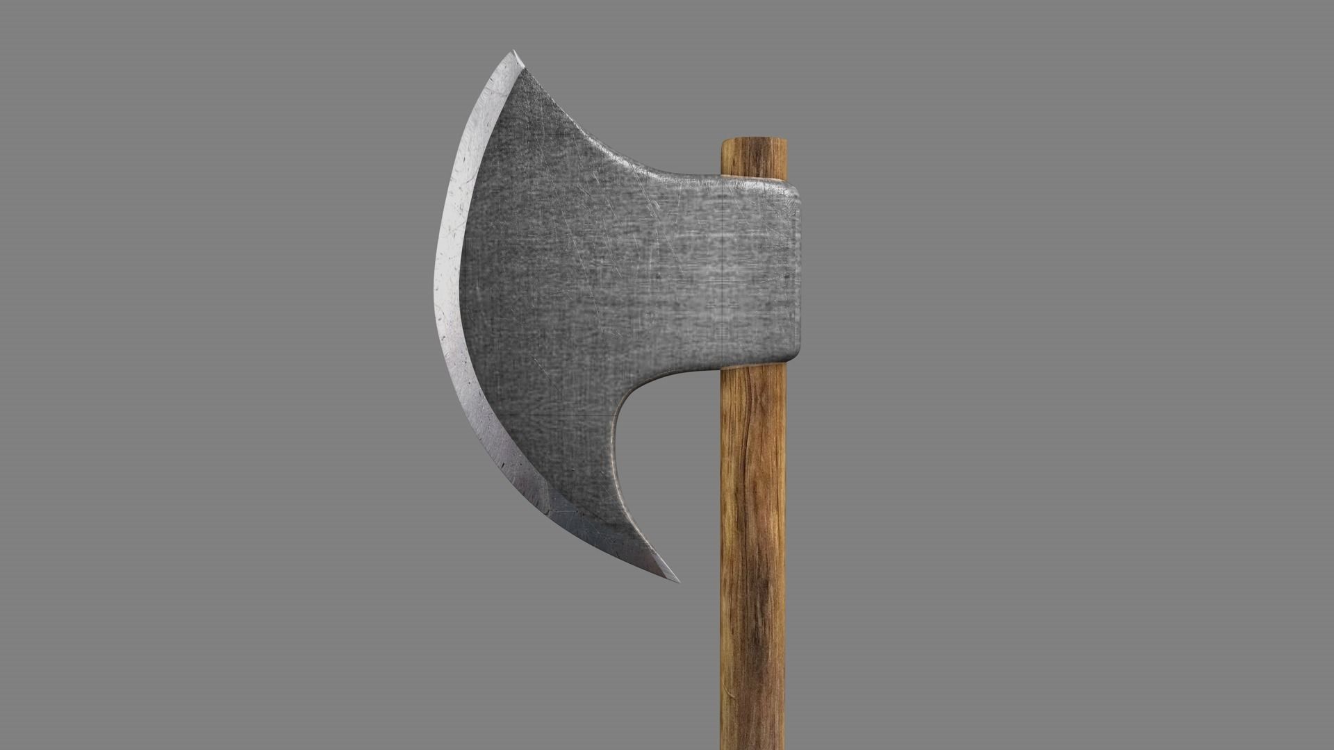 Medieval ax 3D model_2