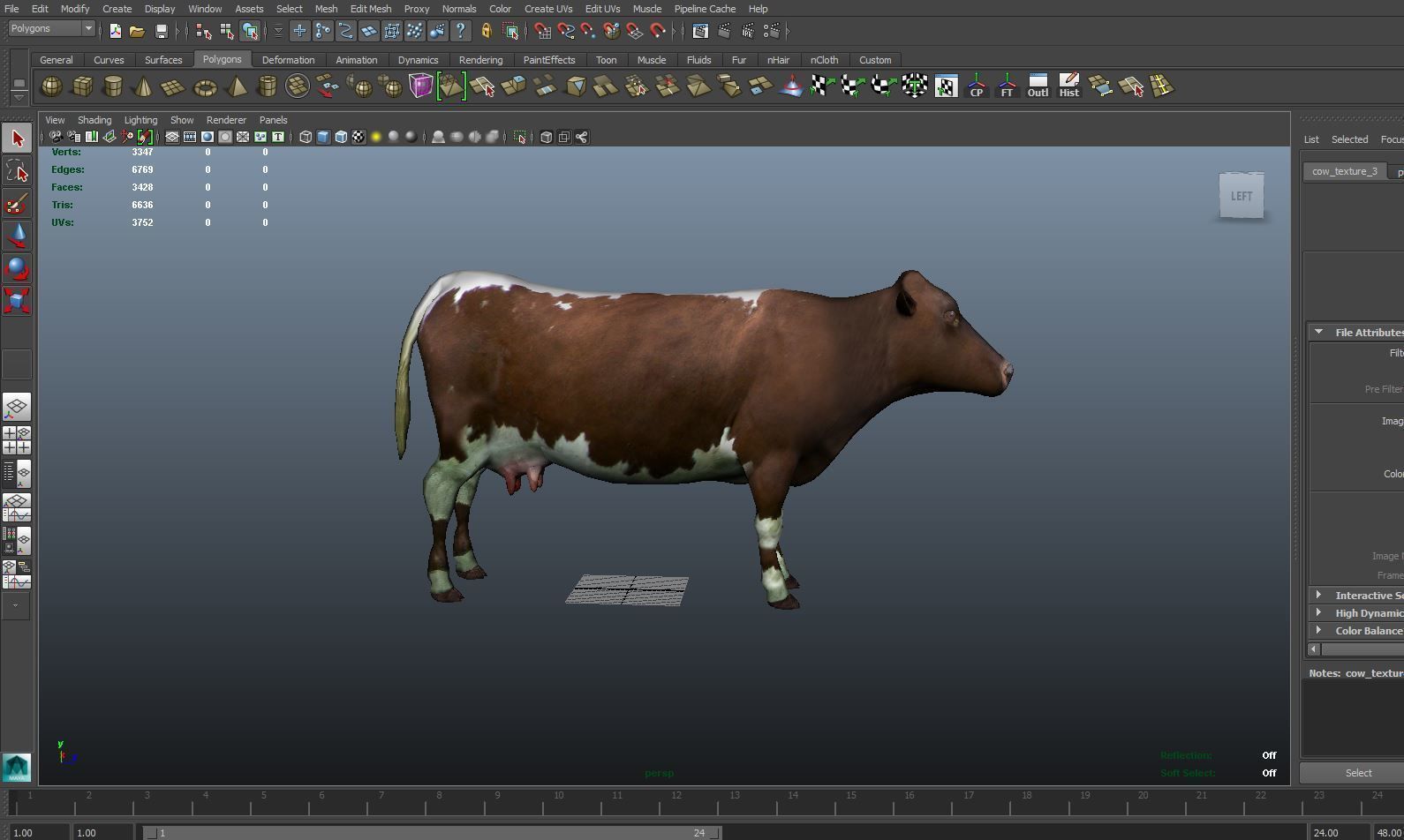 Brown Cow low poly  Low-poly 3D model_20