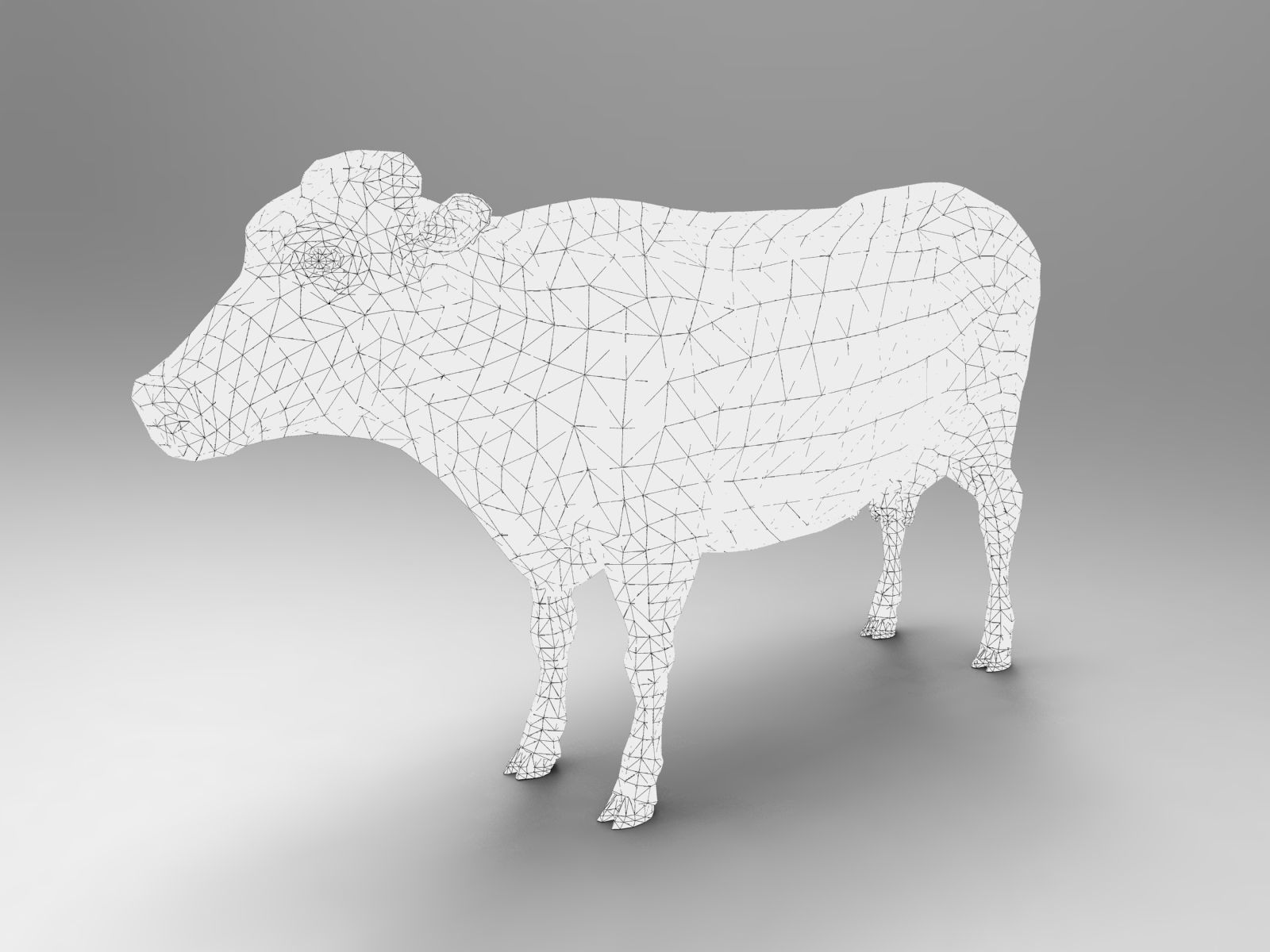Brown Cow low poly  Low-poly 3D model_17