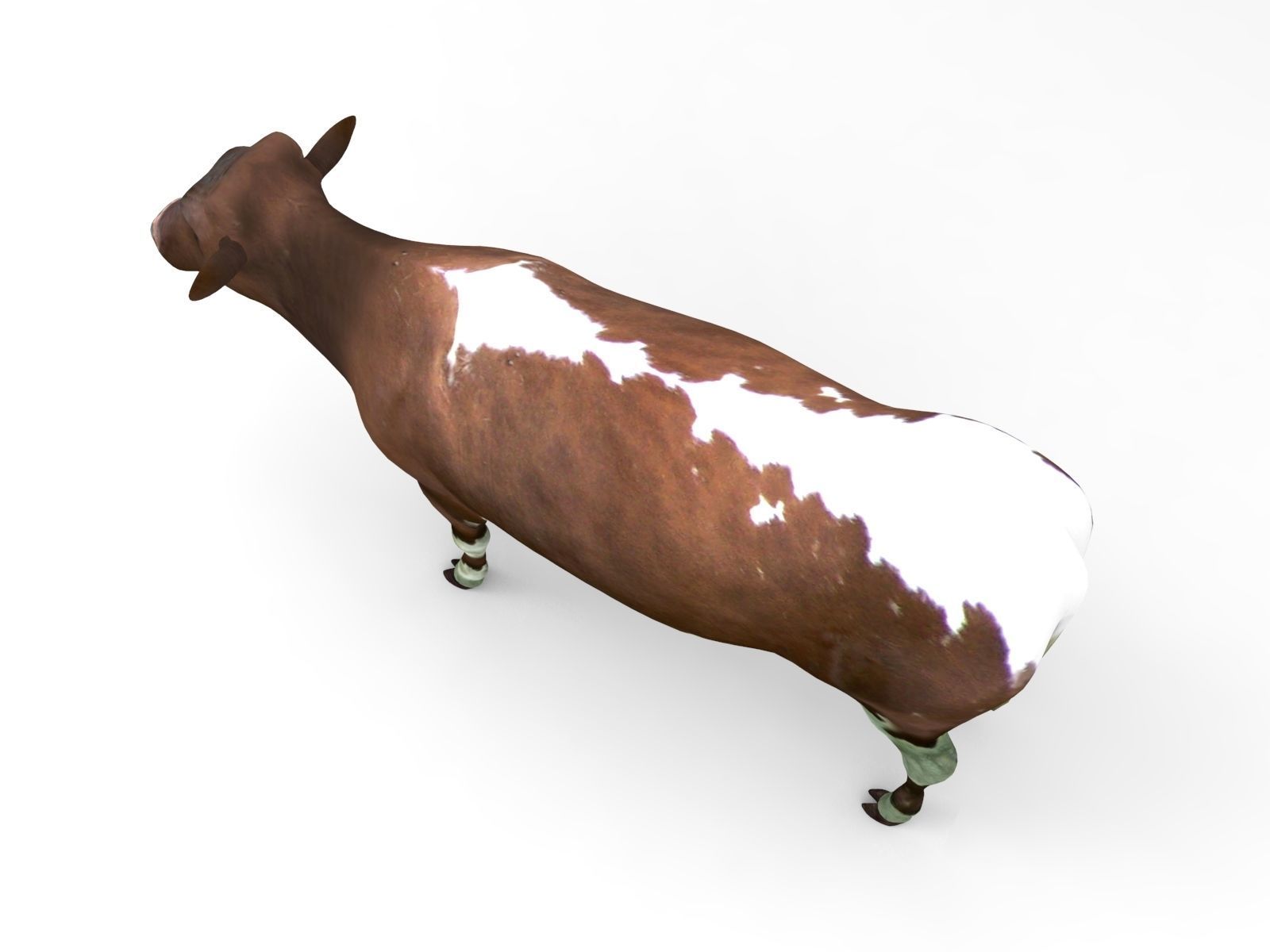 Brown Cow low poly  Low-poly 3D model_8